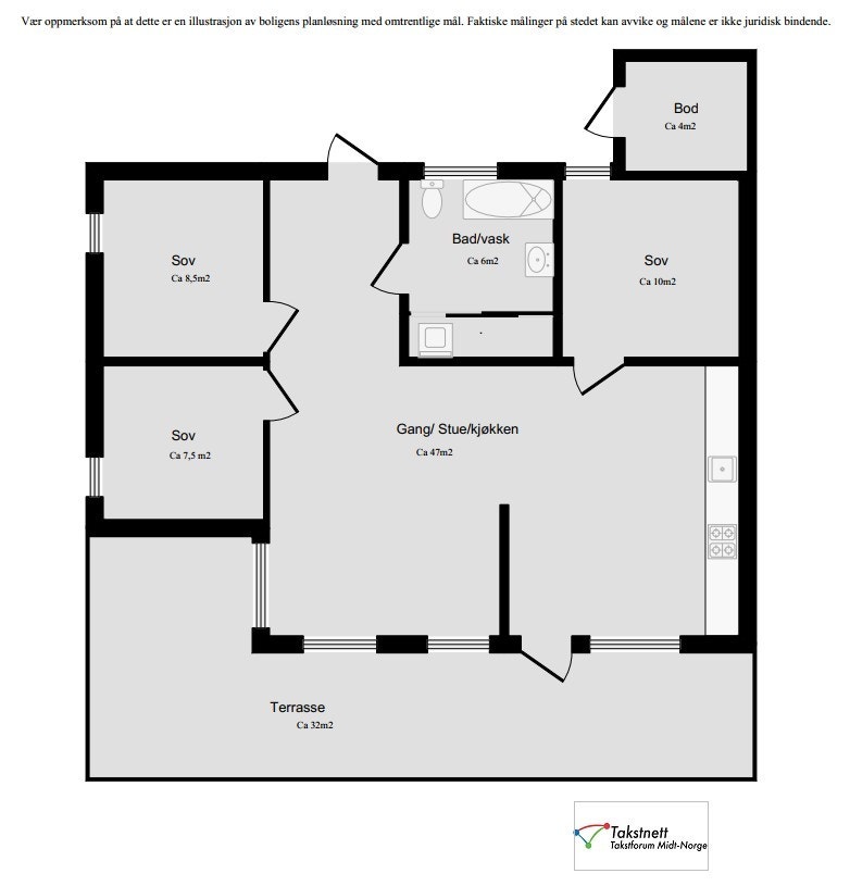 Leiligheten har en god planløsning i 1. etasje. Galleribilde