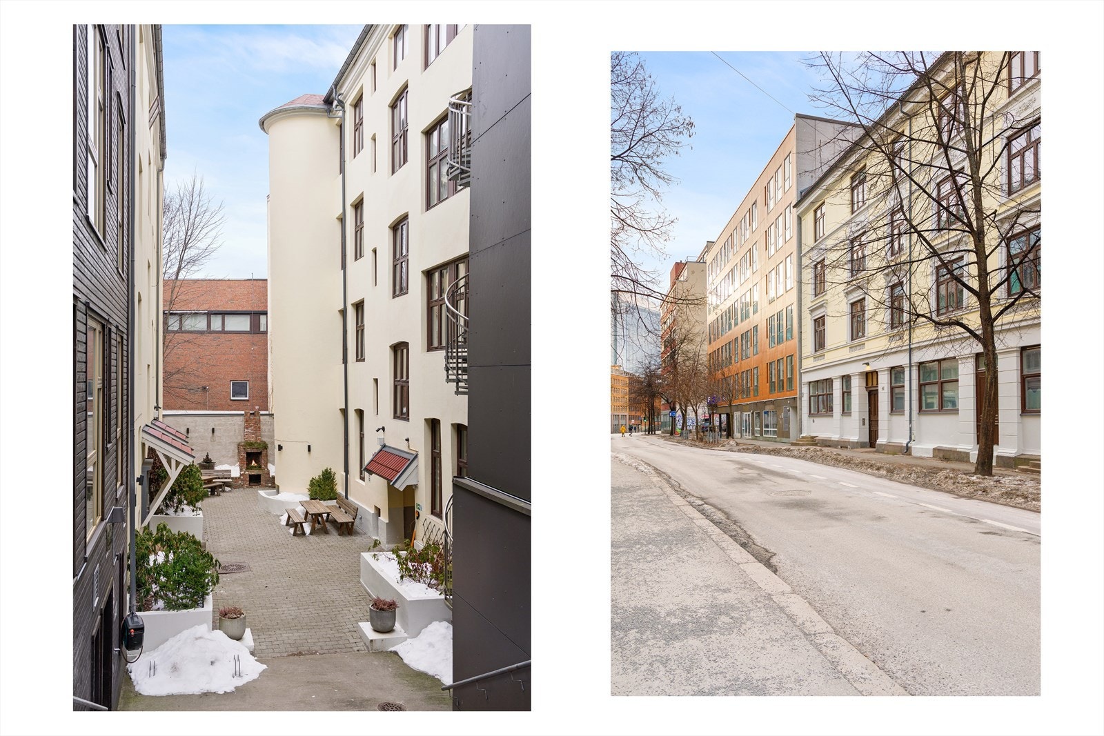 Detalj. Høyskolen Kristiania ligger i samme gate som leiligheten. Galleribilde