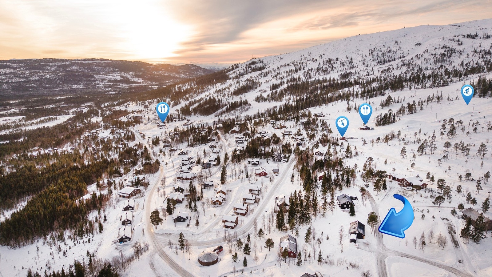 Østvendt beliggenhet med fin utsikt over nærområdet. Ski in/ski out! Galleribilde