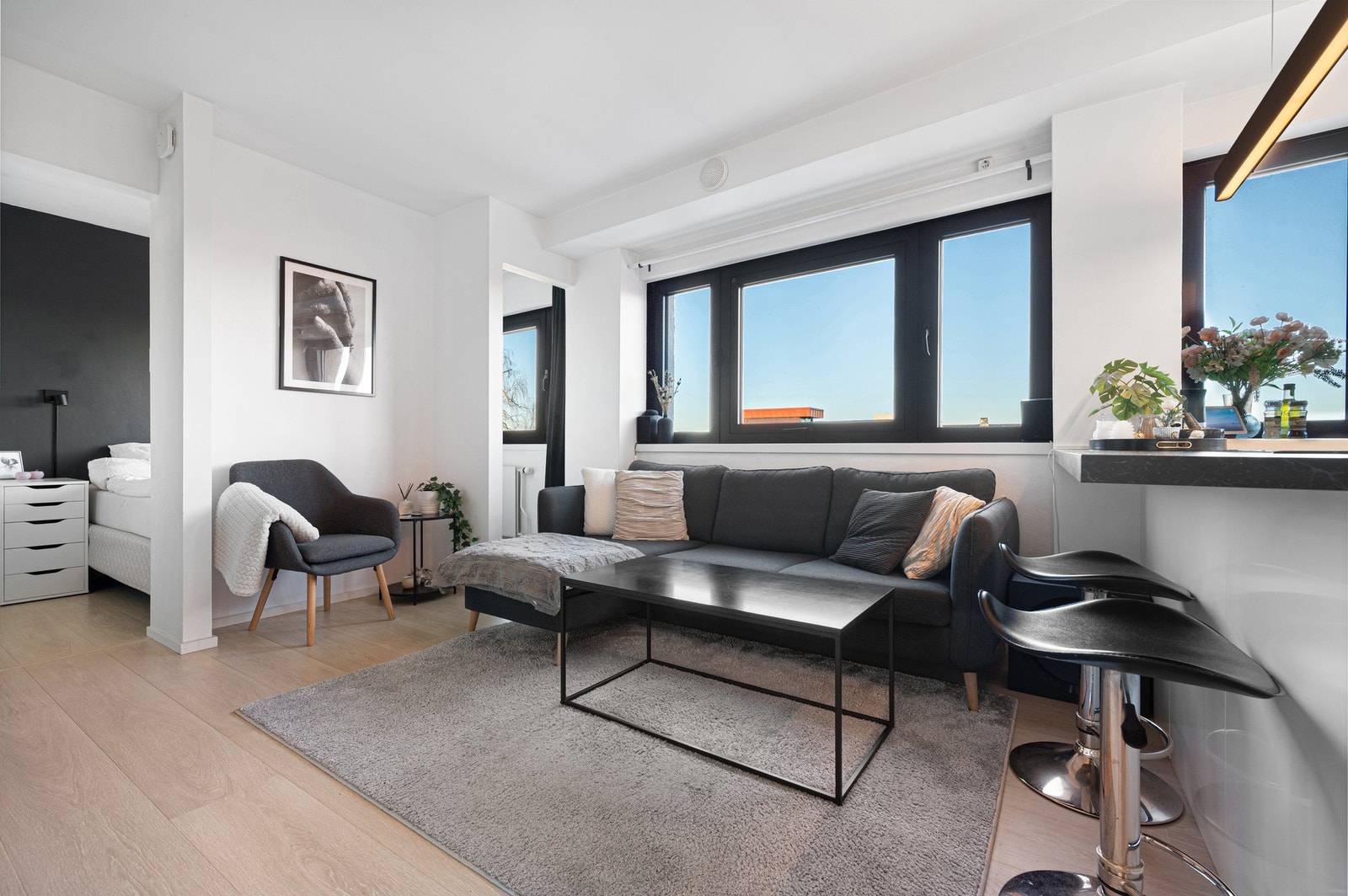 Praktisk planløsning som byr på flere møblersmuligheter. Galleribilde