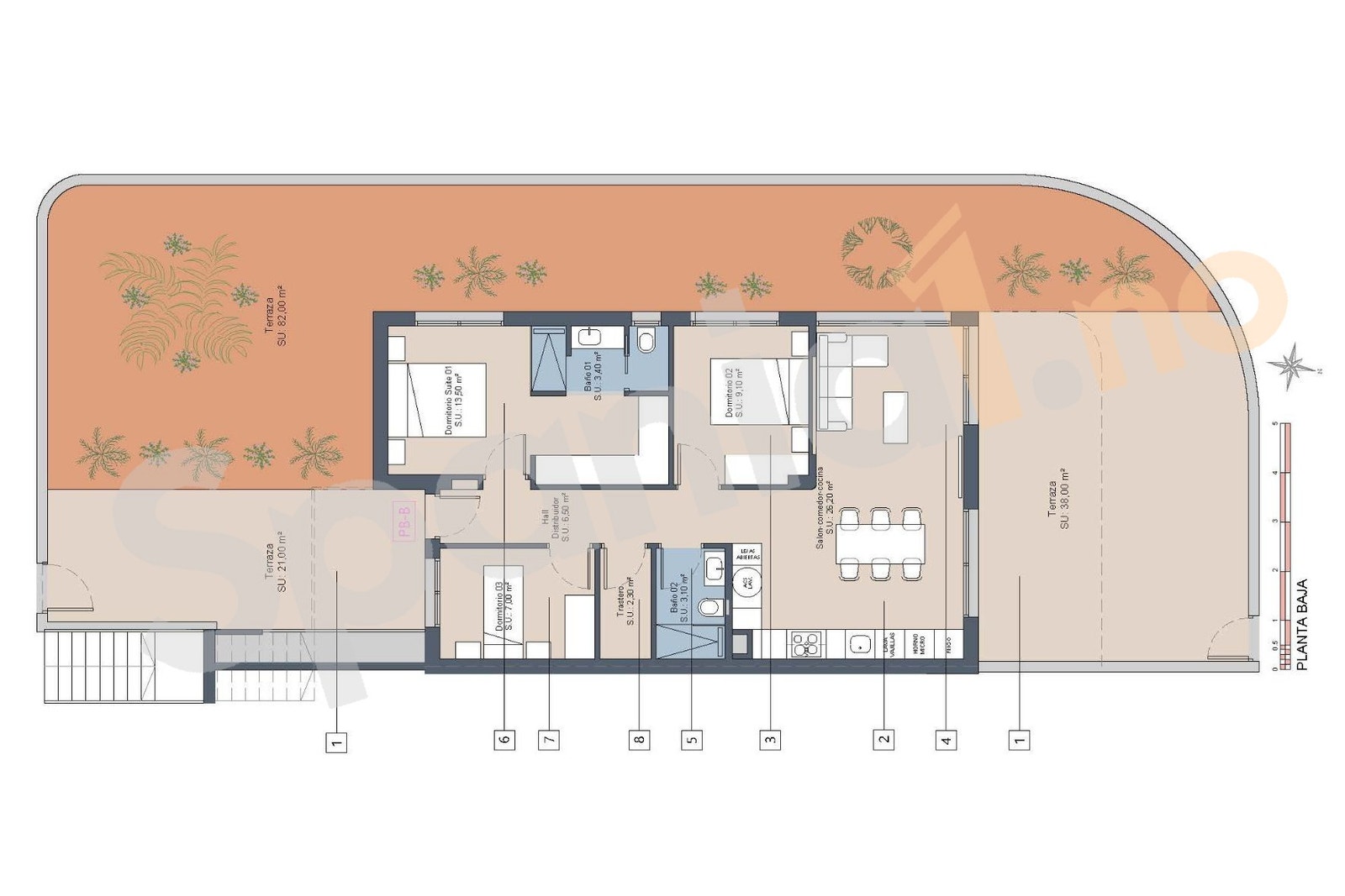 Plantegning av leiligheten Galleribilde