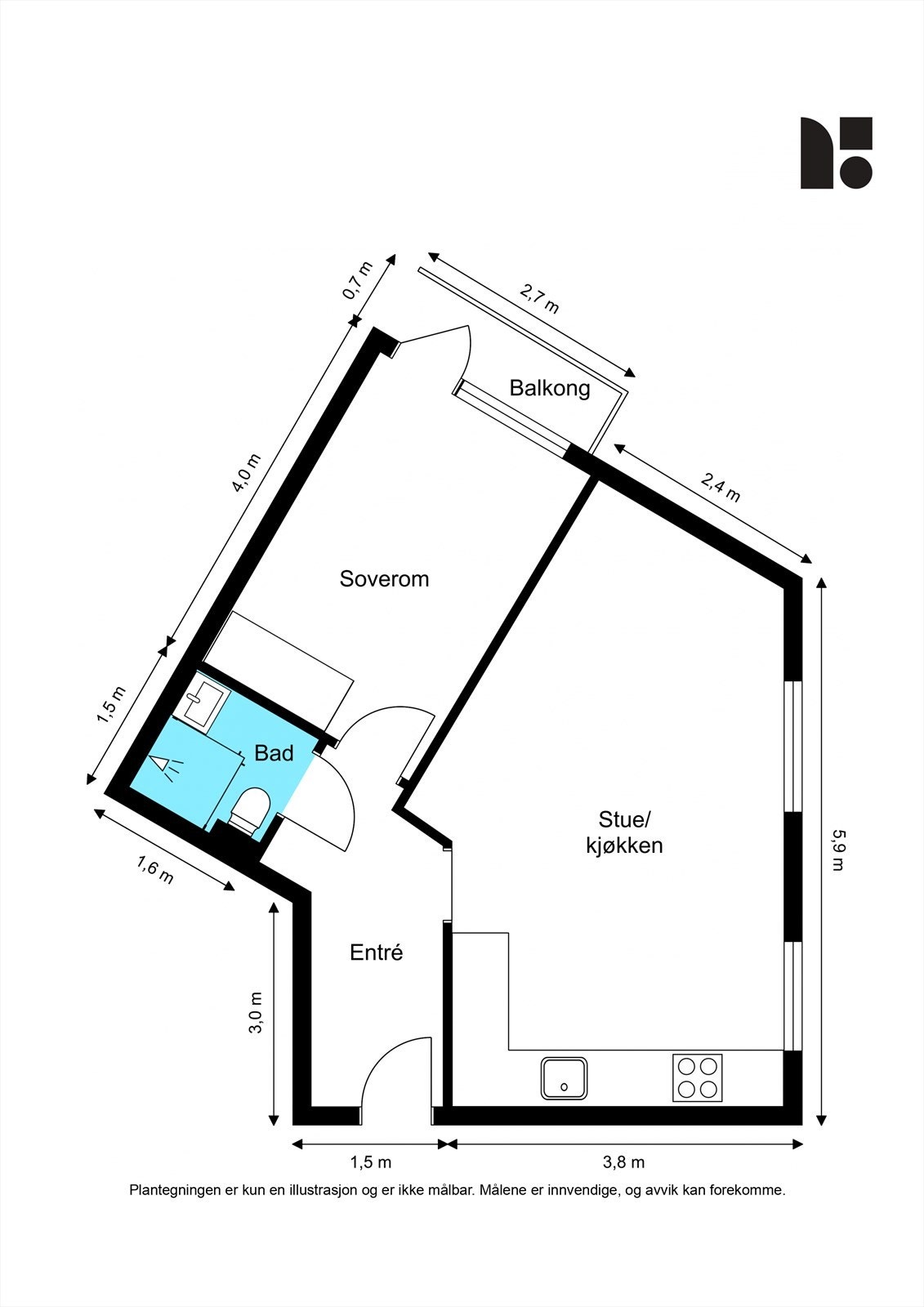 La oss se nærmere på boligens planskisse før du blar videre, slik at du får orientert deg litt. Galleribilde