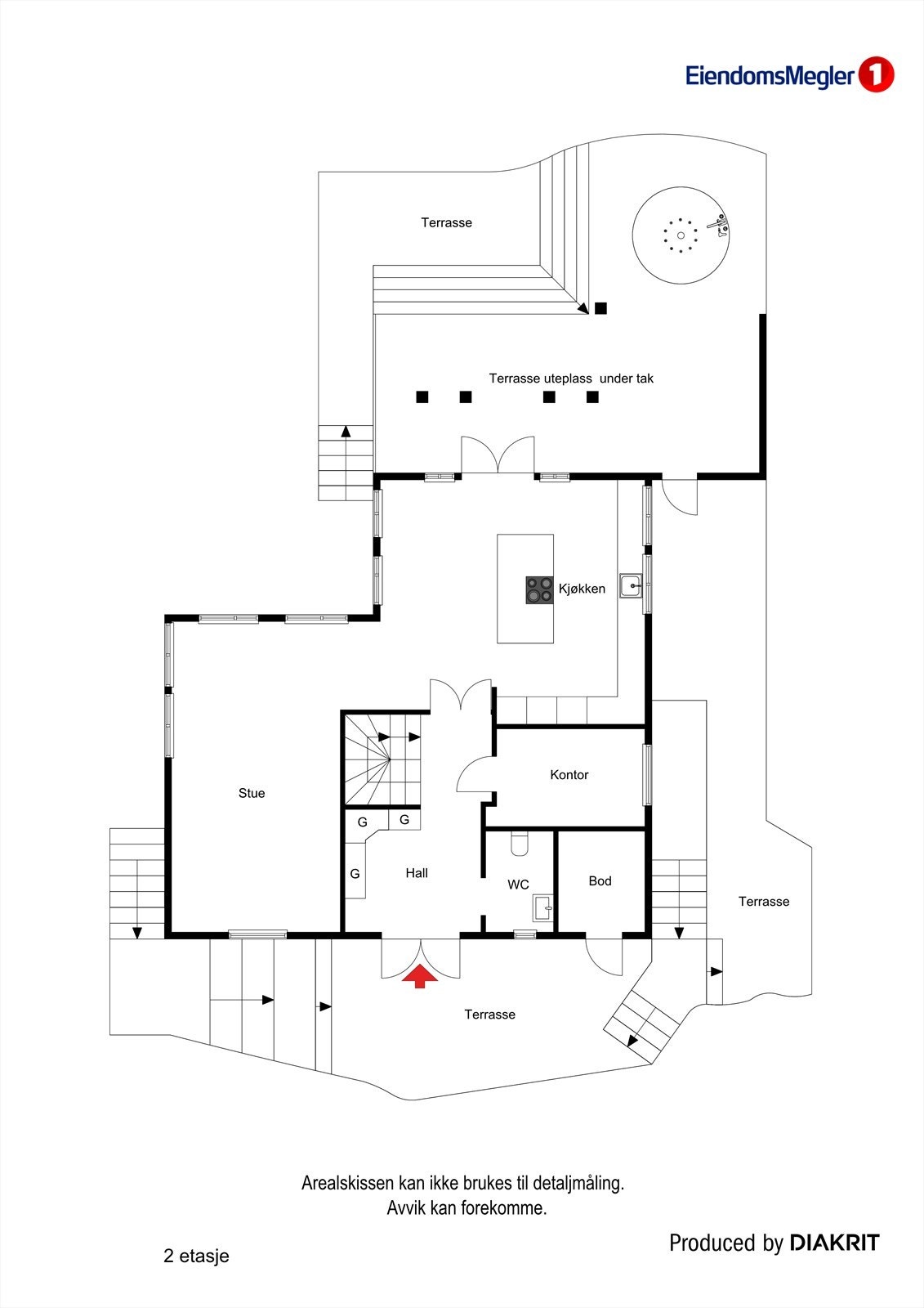Plantegning hovedetasje. Galleribilde