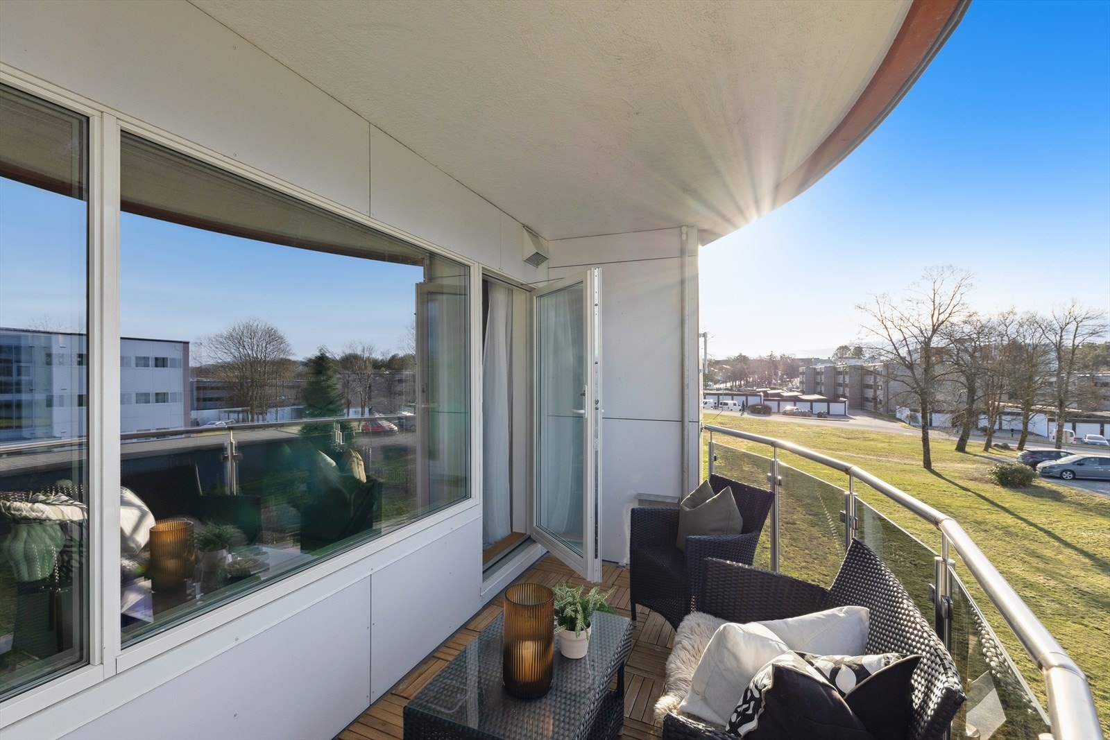 Man har utrolig gode solforhold på balkongen. Galleribilde