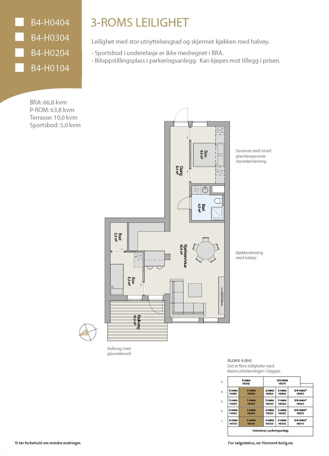 Plantegning hentet fra prosjektets prospekt. Galleribilde