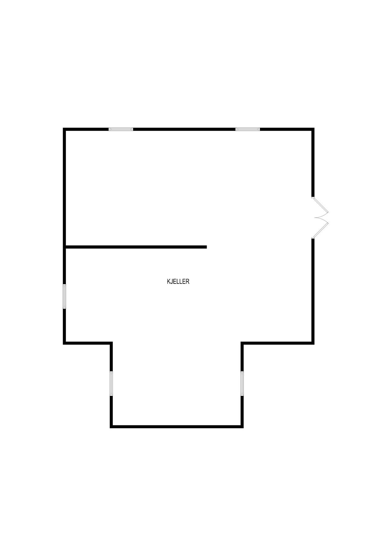 Plantegning uinnredet kjeller. Galleribilde