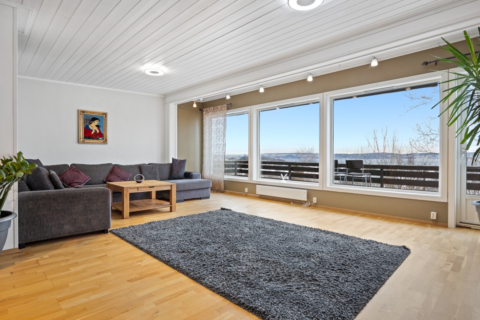 Store vinuder gir masse lysinnslipp, og det er en flott utsikt mot fjorden Galleribilde