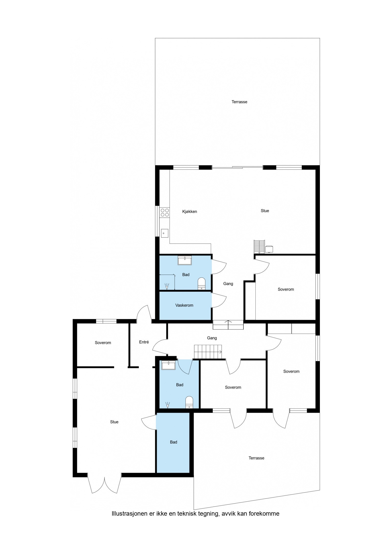 Plantegning 1. etasje. Galleribilde