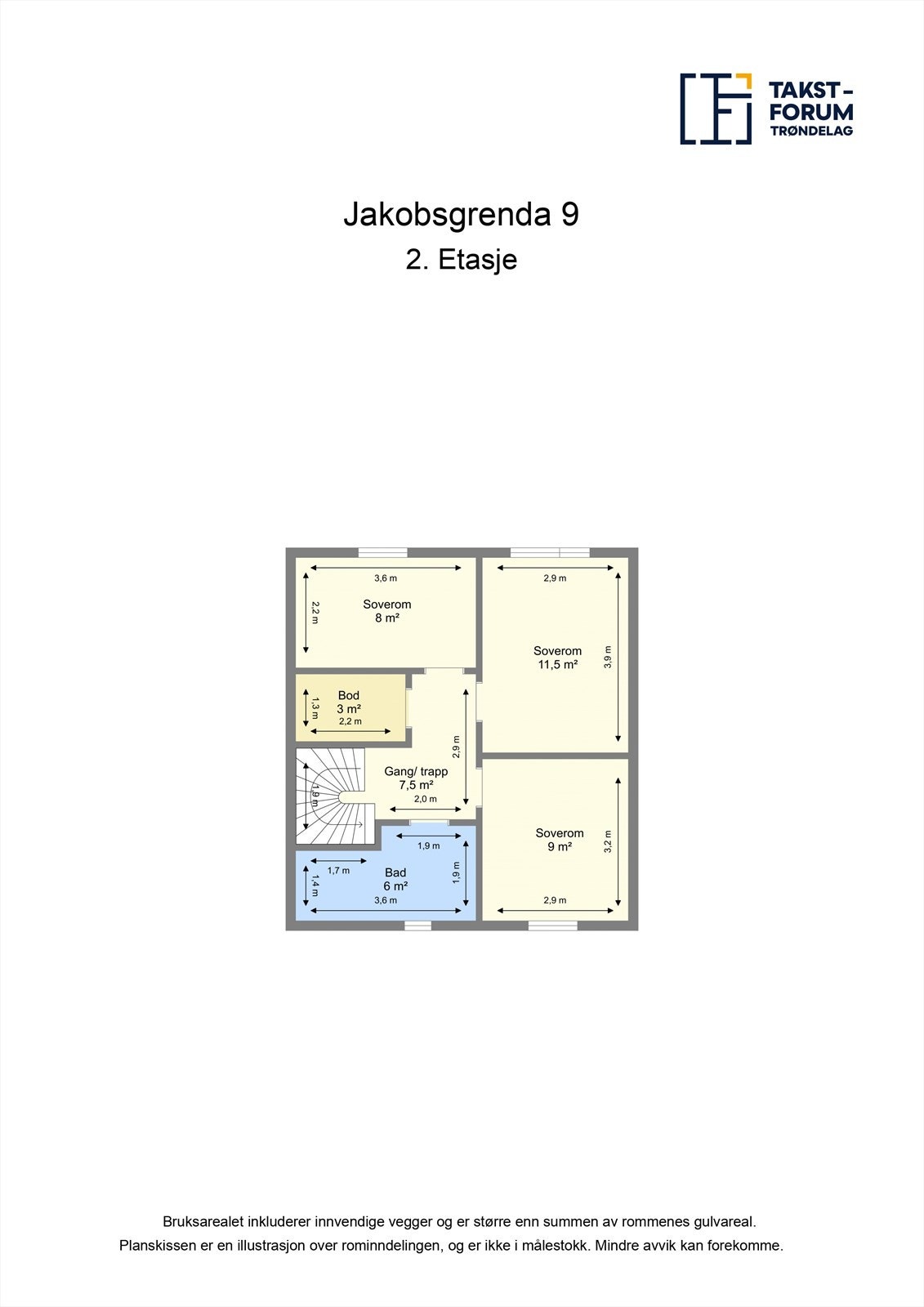 Plantegning - Andre etasje. Galleribilde