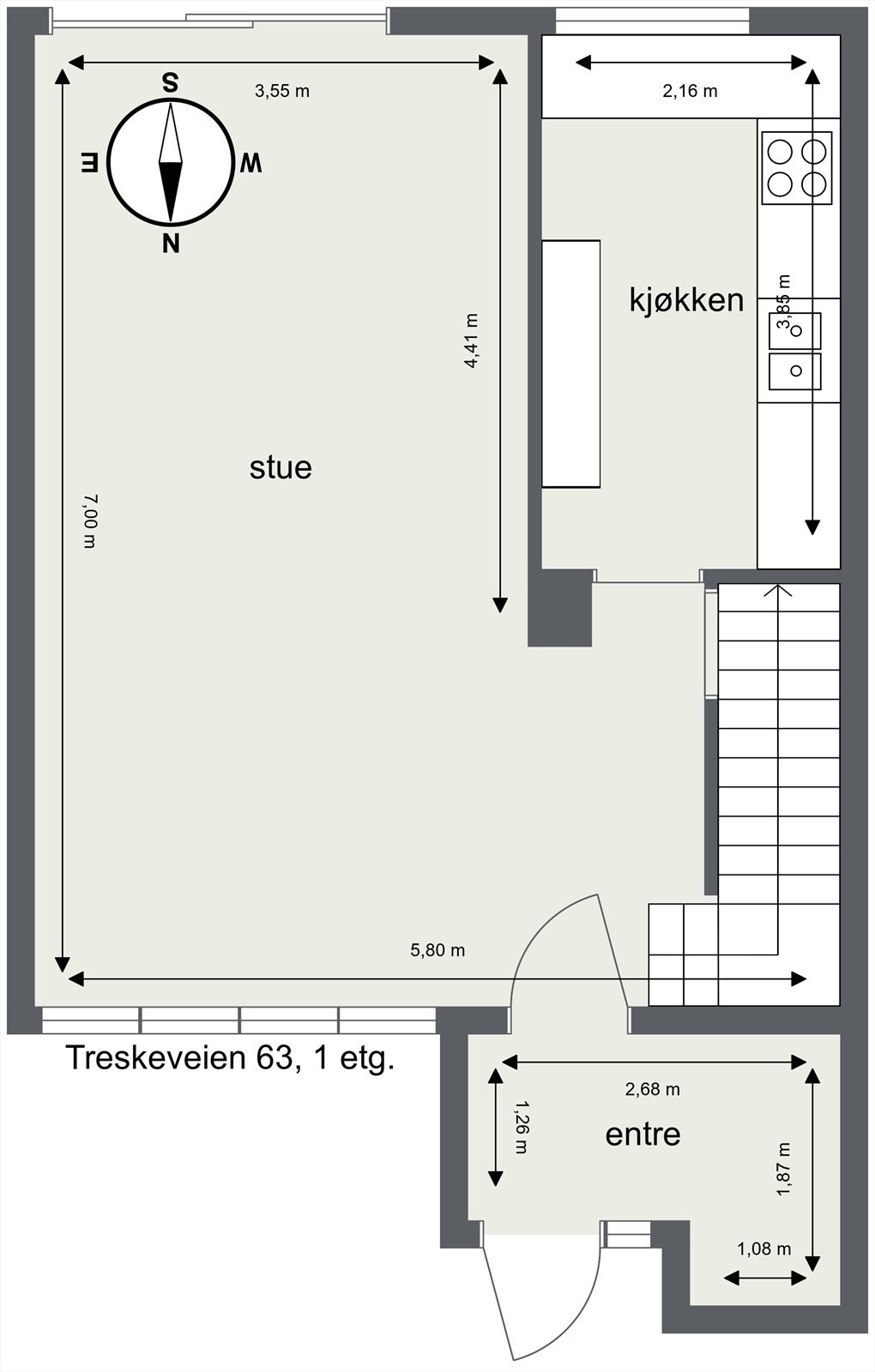 Plantegning 1. etg. Galleribilde