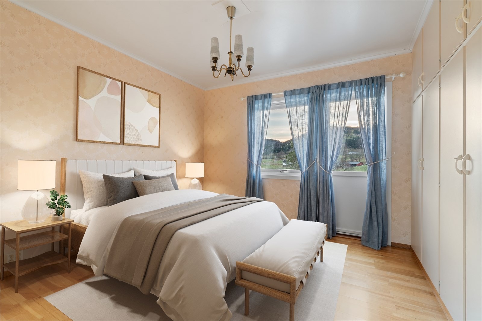 Soverom (digitalt møblert) Galleribilde