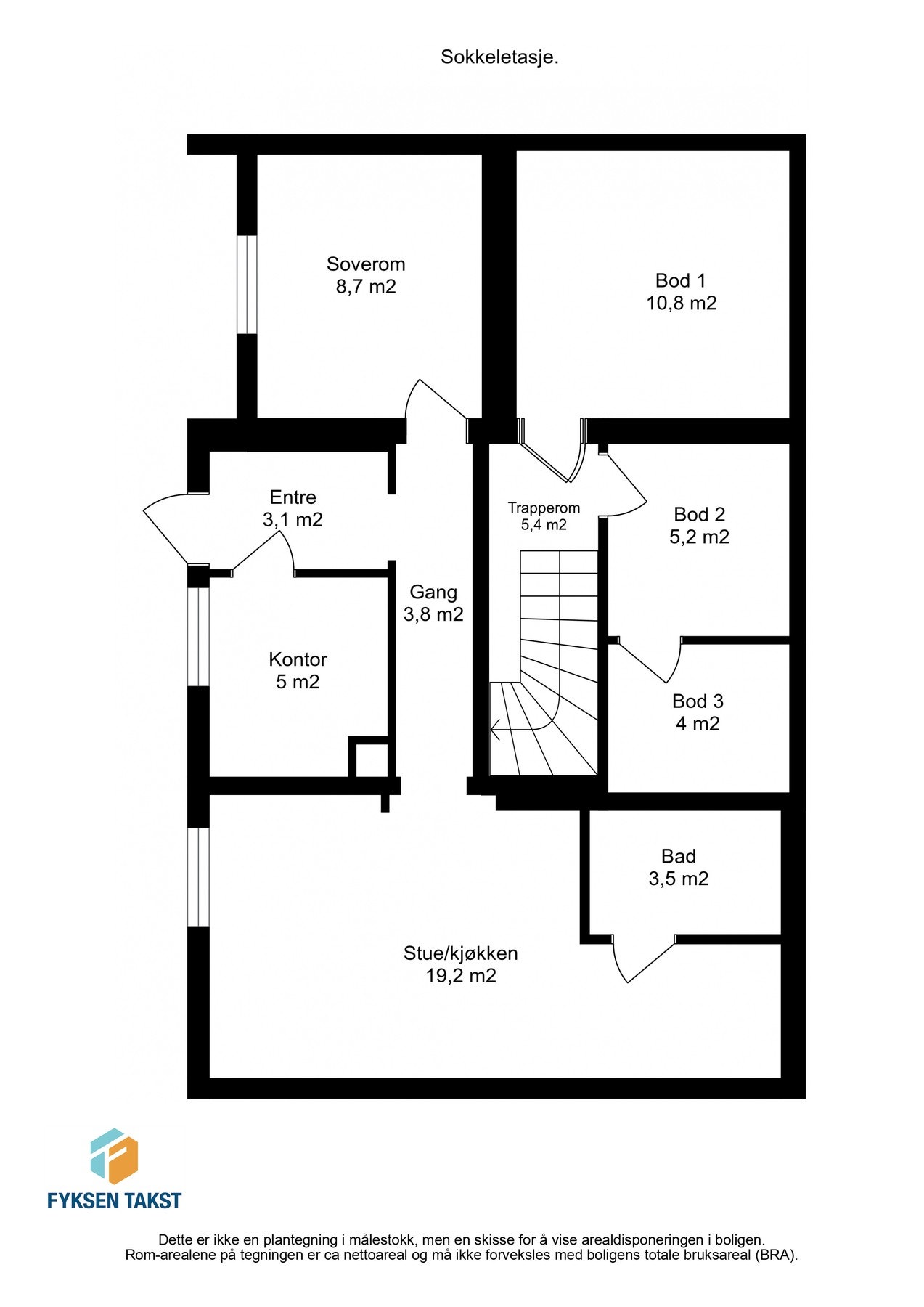 Plantegning sokkeletasje. Galleribilde