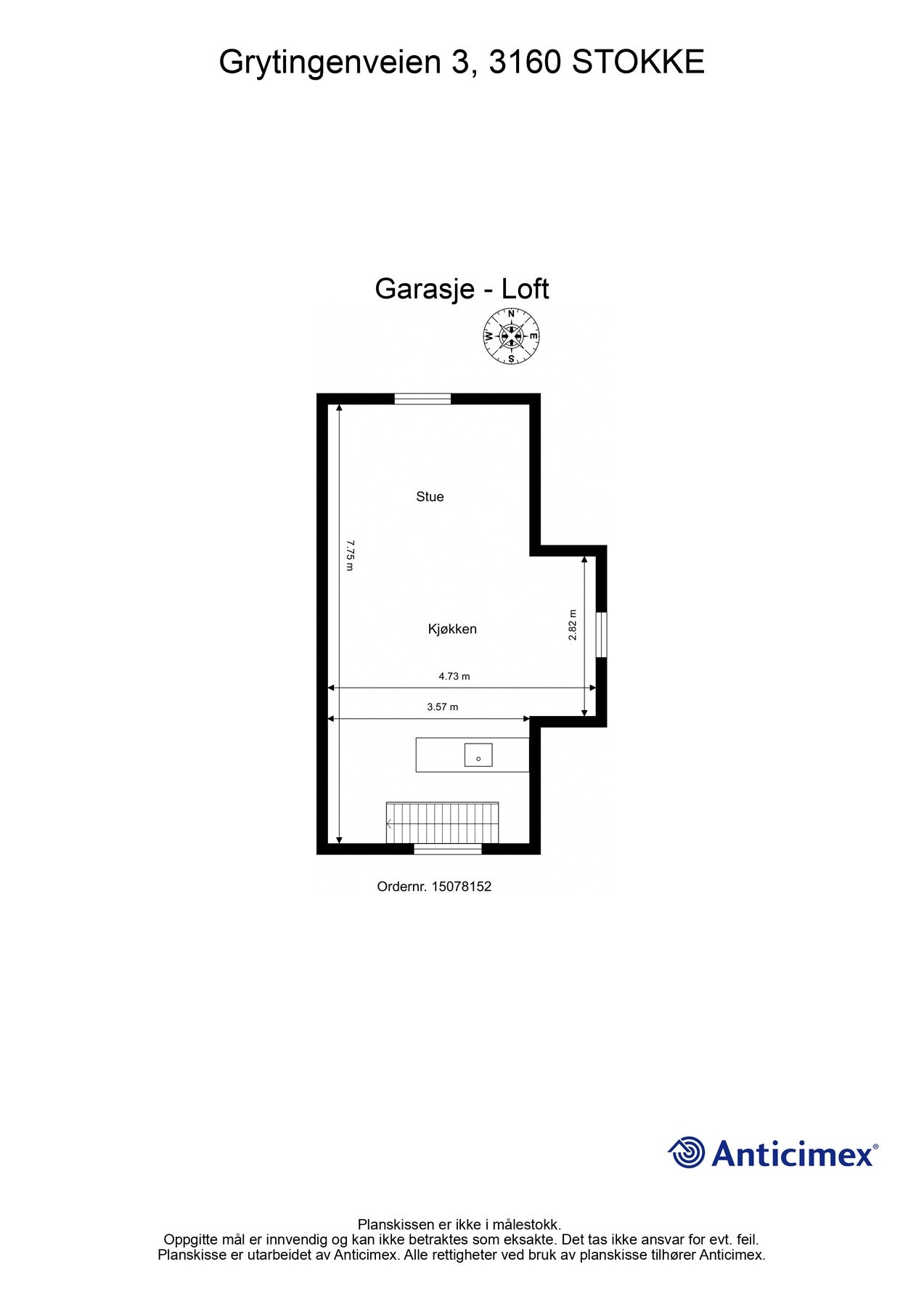Plantegning 2.etasje garasje Galleribilde