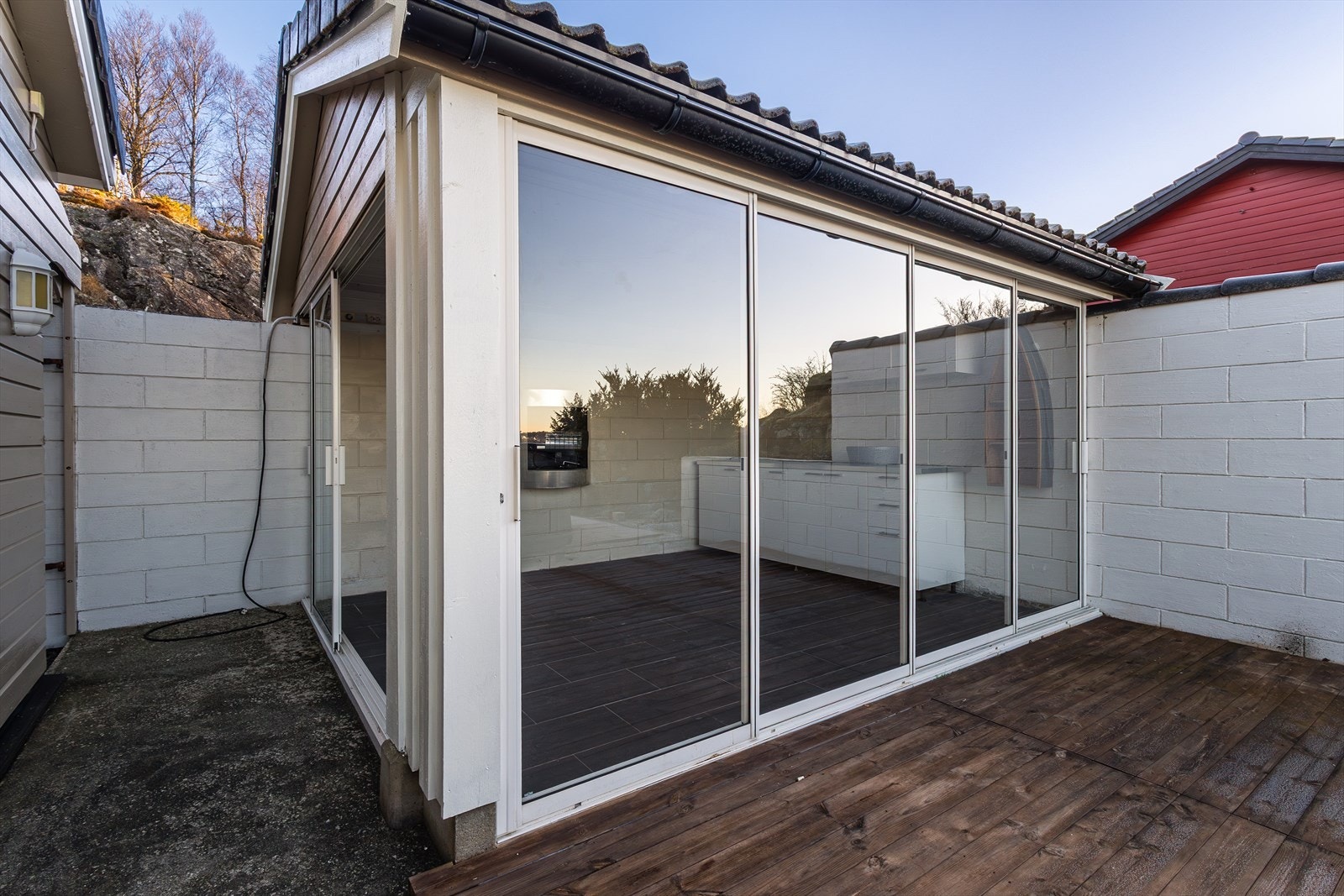 Vinterhagen er perfekt oppholdsplass for å skjerme seg for værforholdene! Galleribilde