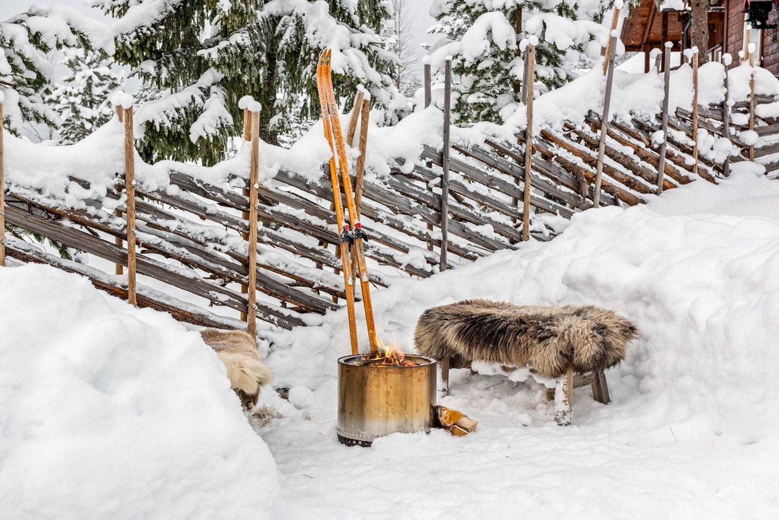 Grillkos utendørs. Galleribilde