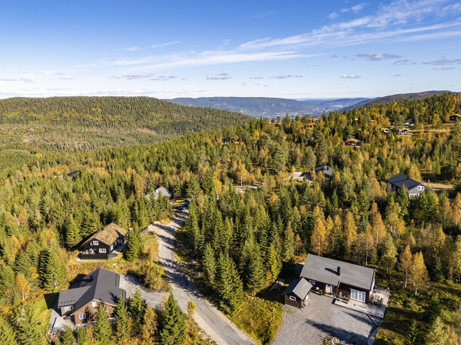 B feltet. Tomtene 5, 6 og 7 på høyre side langs veien Galleribilde
