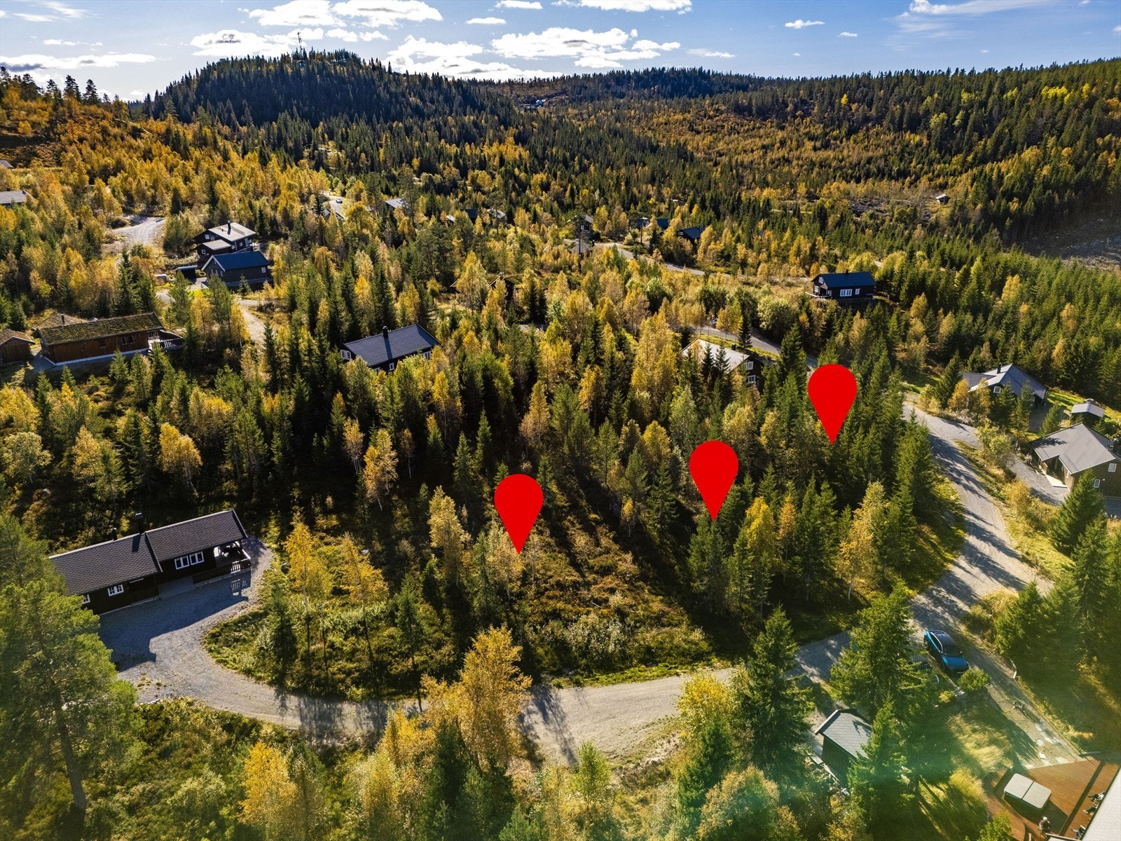 B feltet. Tomtene 7, 6 og 5 bortover Galleribilde