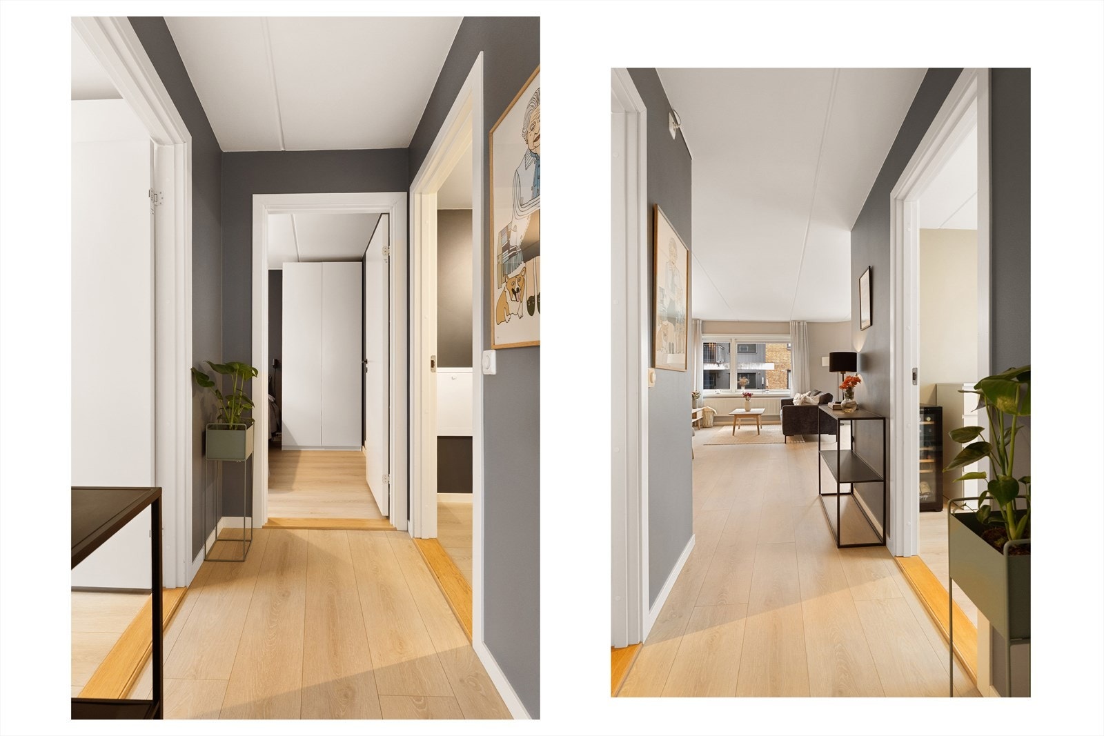 Gangen oppleves som lys og romslig, med plass til å innrede etter eget ønske og behov. Galleribilde