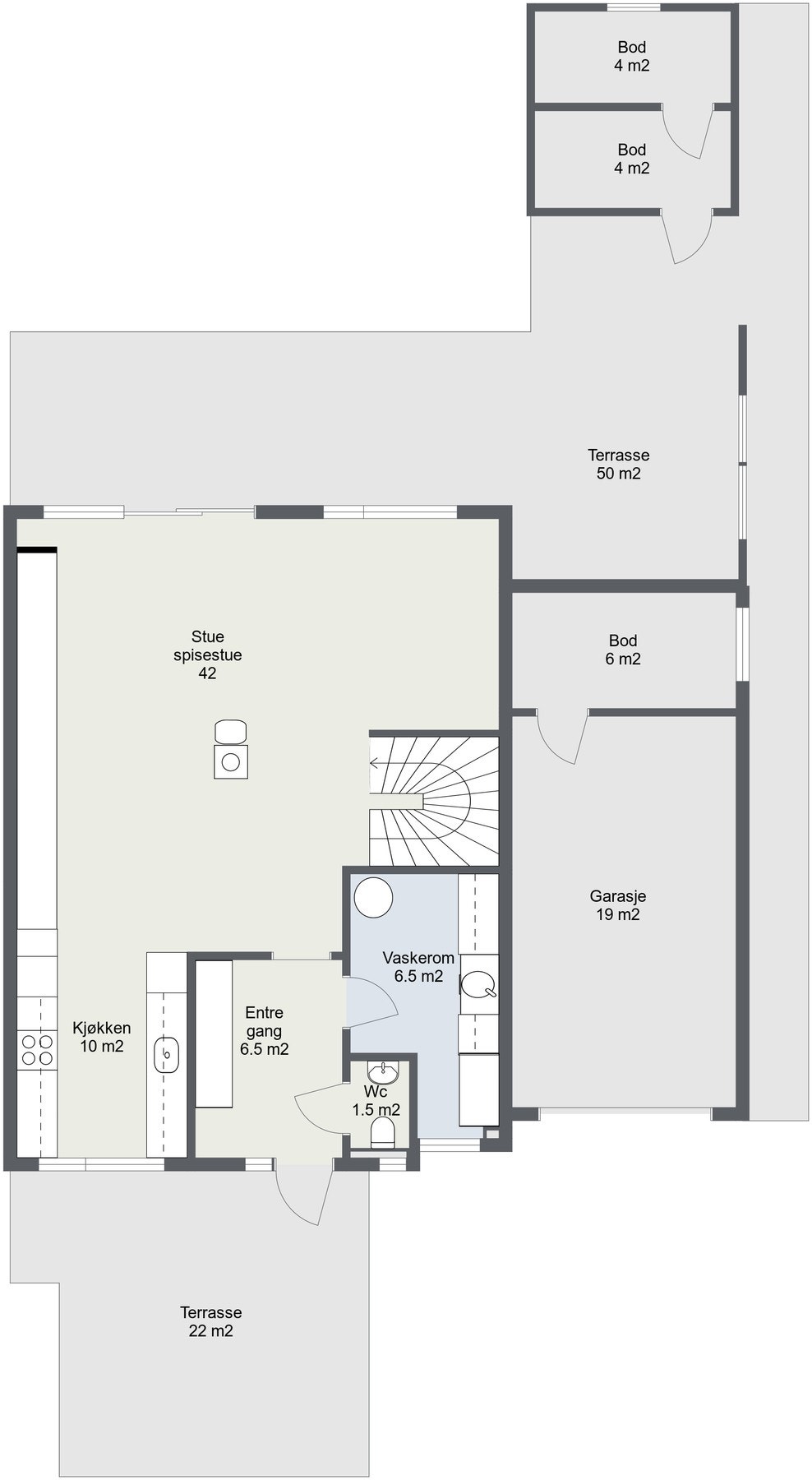 Planskisse 1. etg. Galleribilde