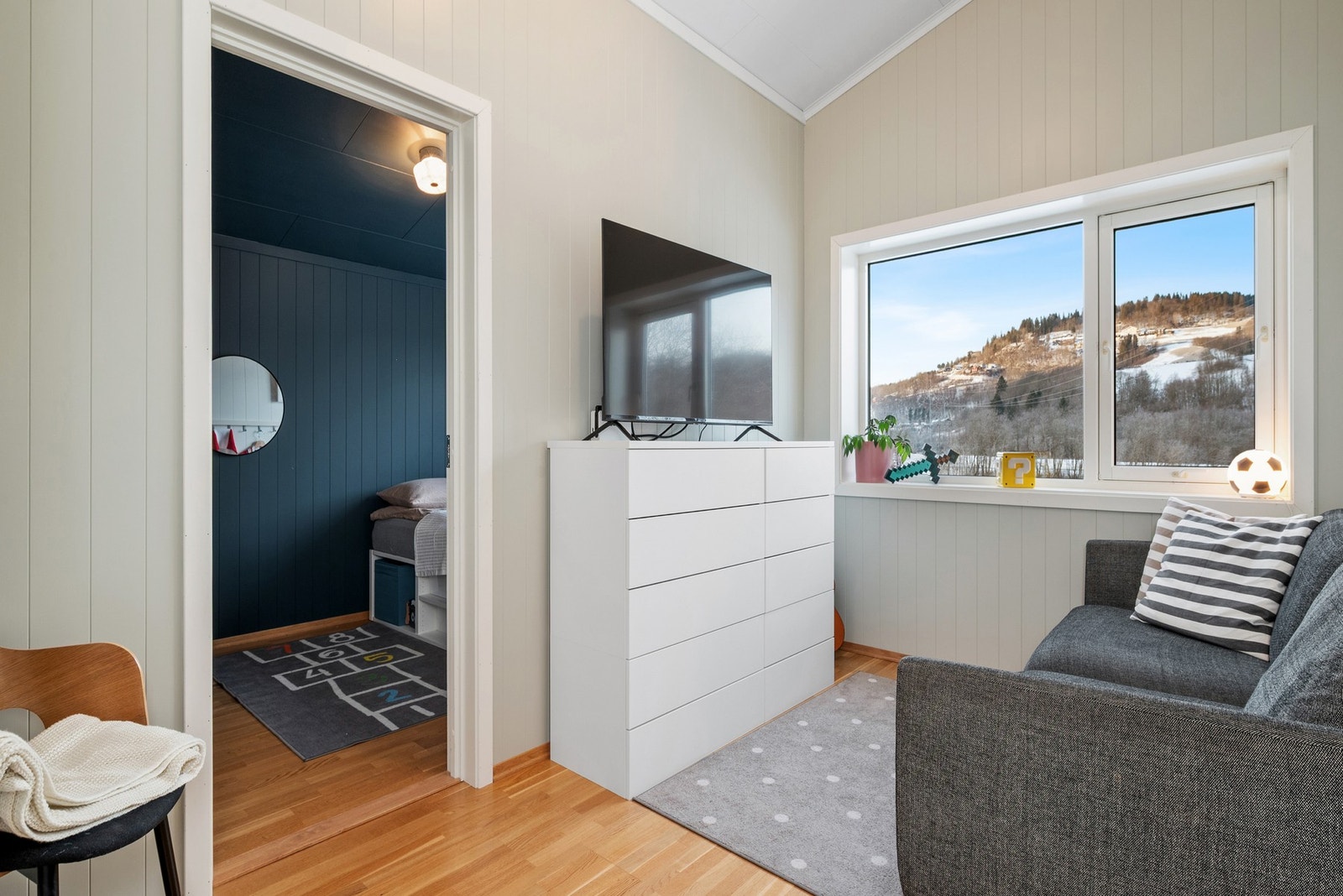 Tv-stue er på 8,5 kvm. Galleribilde