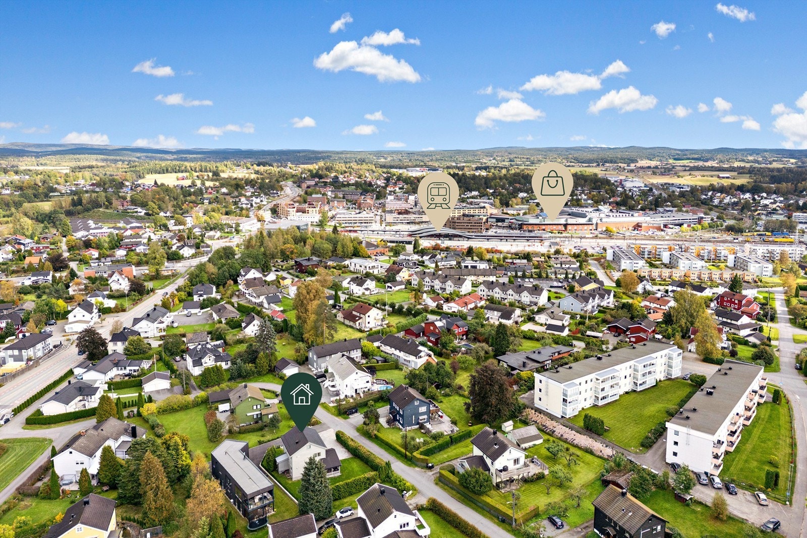 Fra boligen er det ca. 7 minutters gåavstand til Ski stasjon. Galleribilde