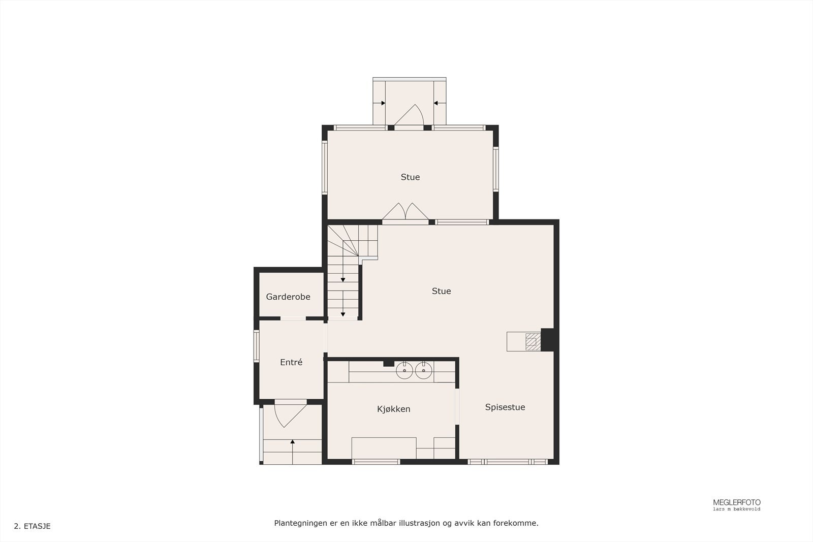 Plantegning 1. etasje Galleribilde