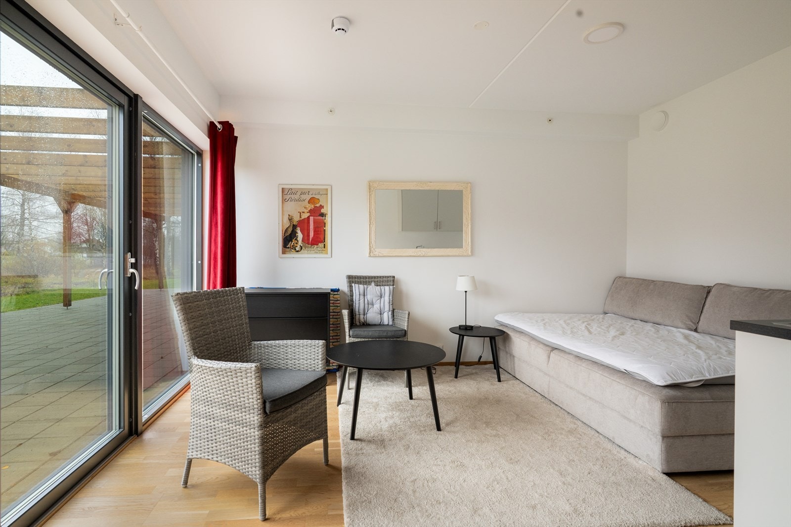 Borettslaget har en gjesteleilighet på 1 rom og bad, beliggende i felleshuset i vinterhagen. Galleribilde