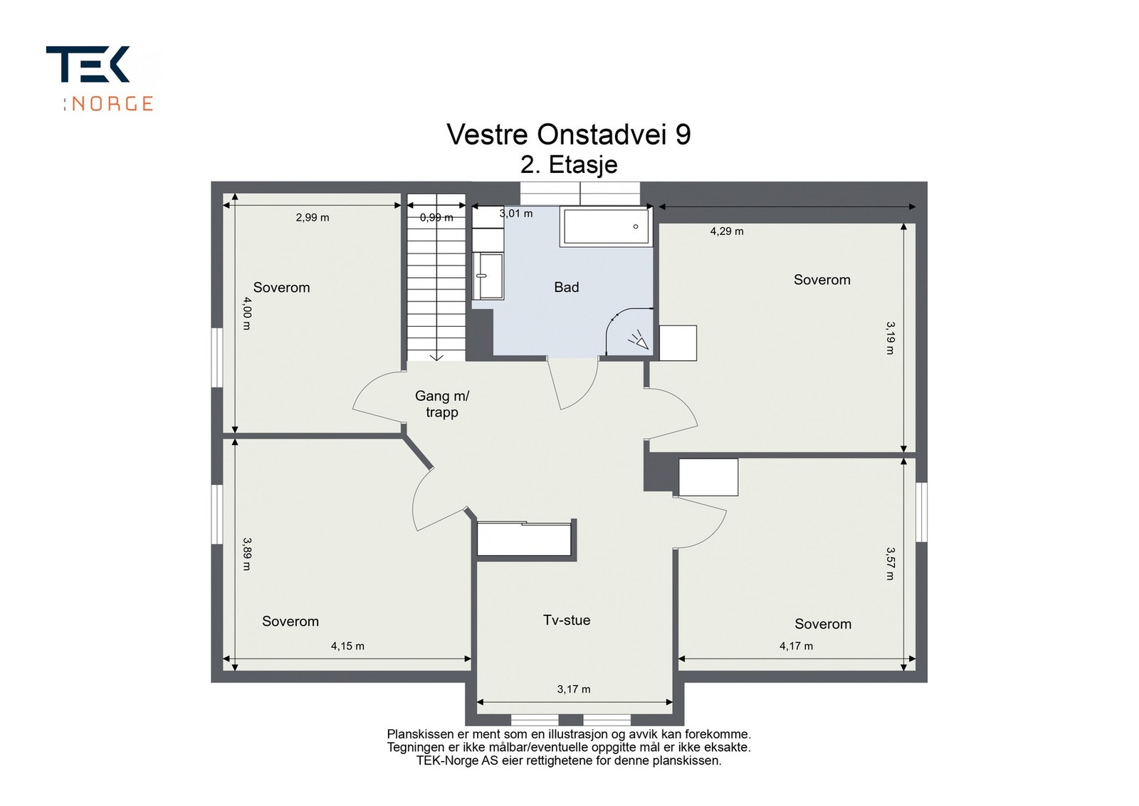 Plantegning, 2. etasje. Galleribilde