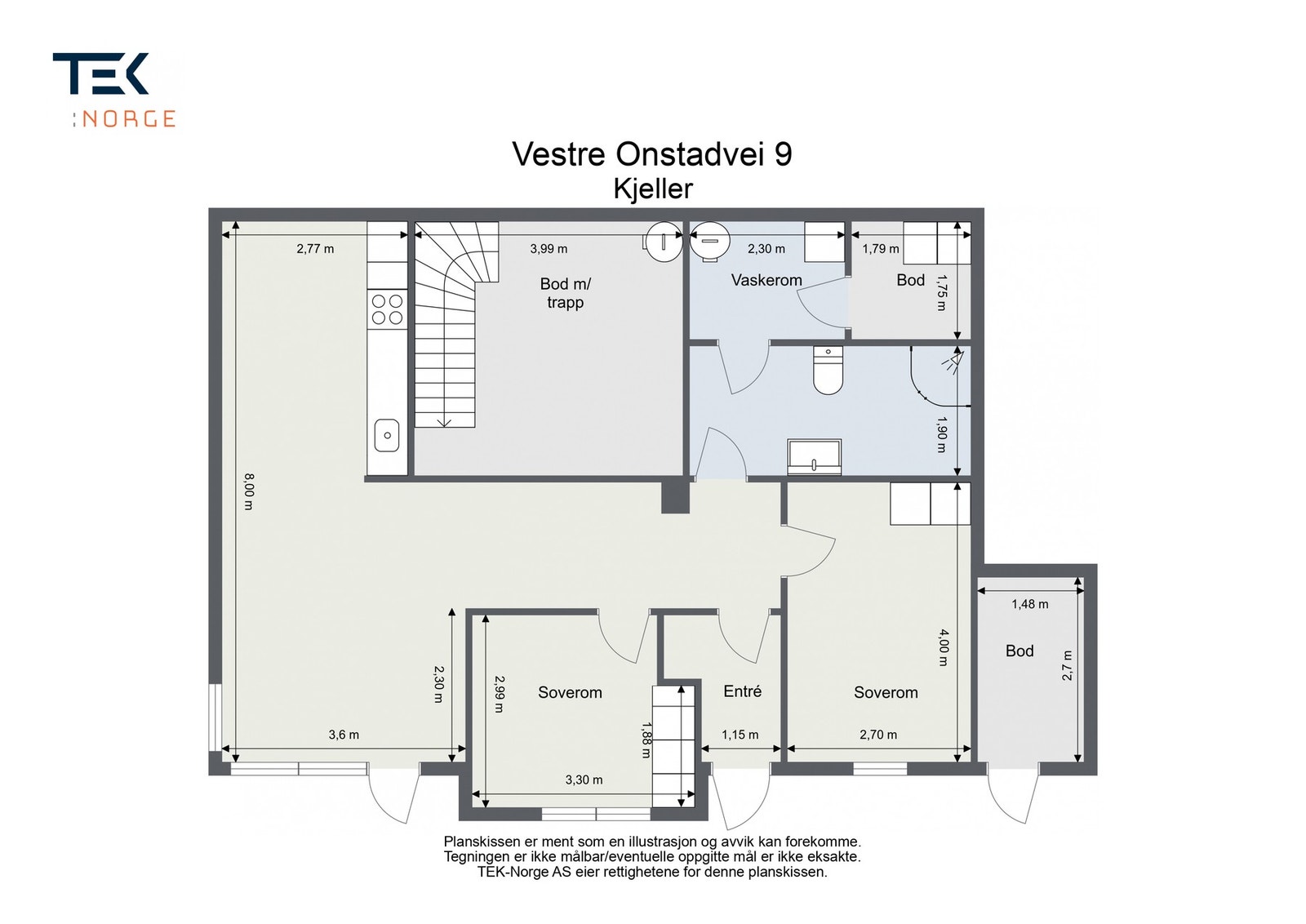 Plantegning, kjeller. Galleribilde