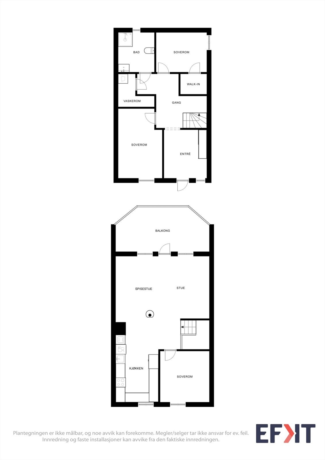 Plantegning begge plan Galleribilde