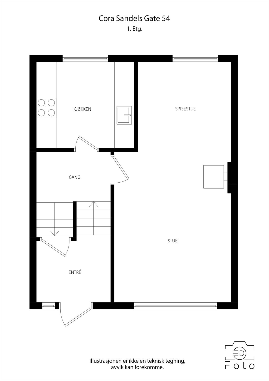 Plantegning 1. etasje Galleribilde