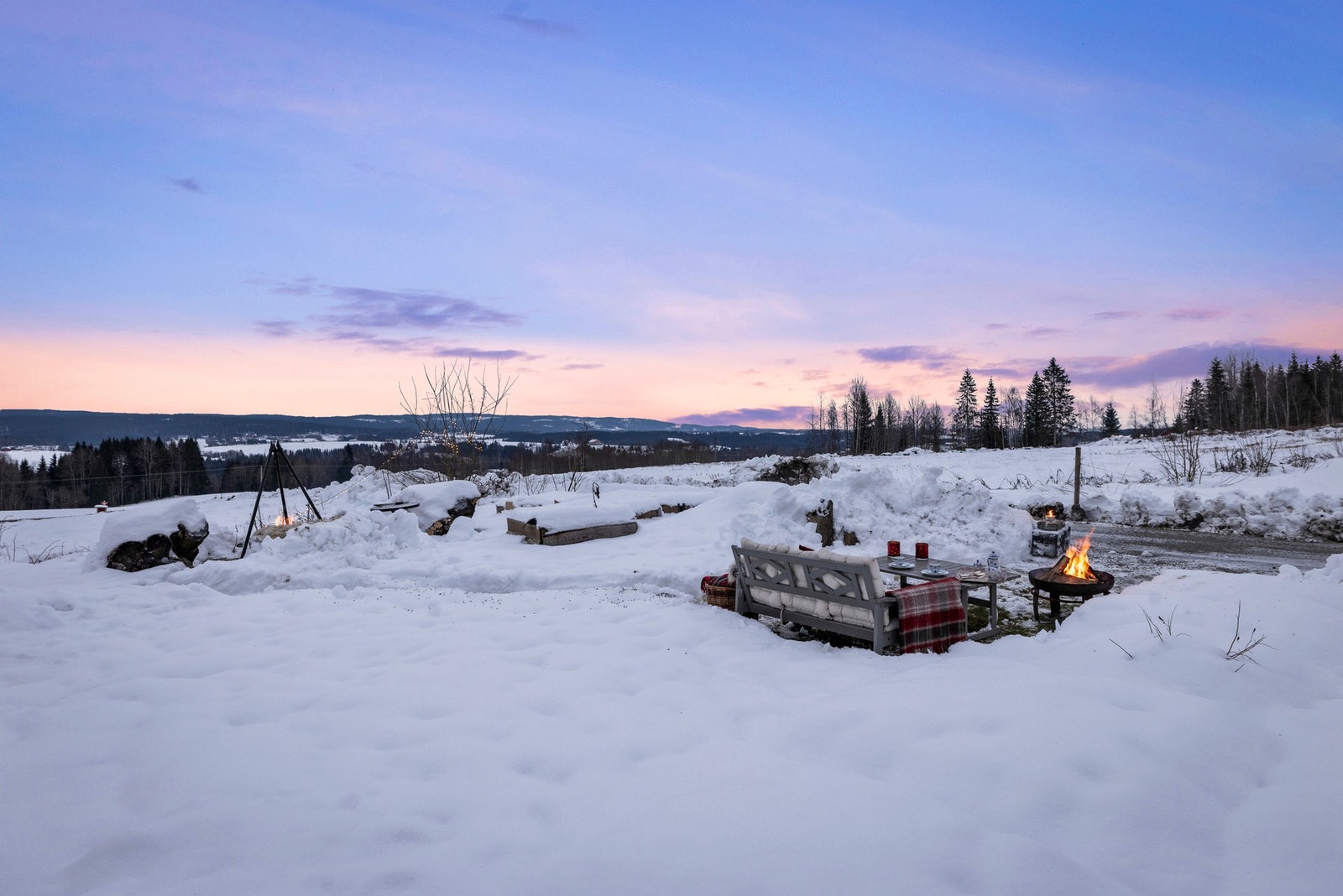 Fin utsikt på vinterstid Galleribilde