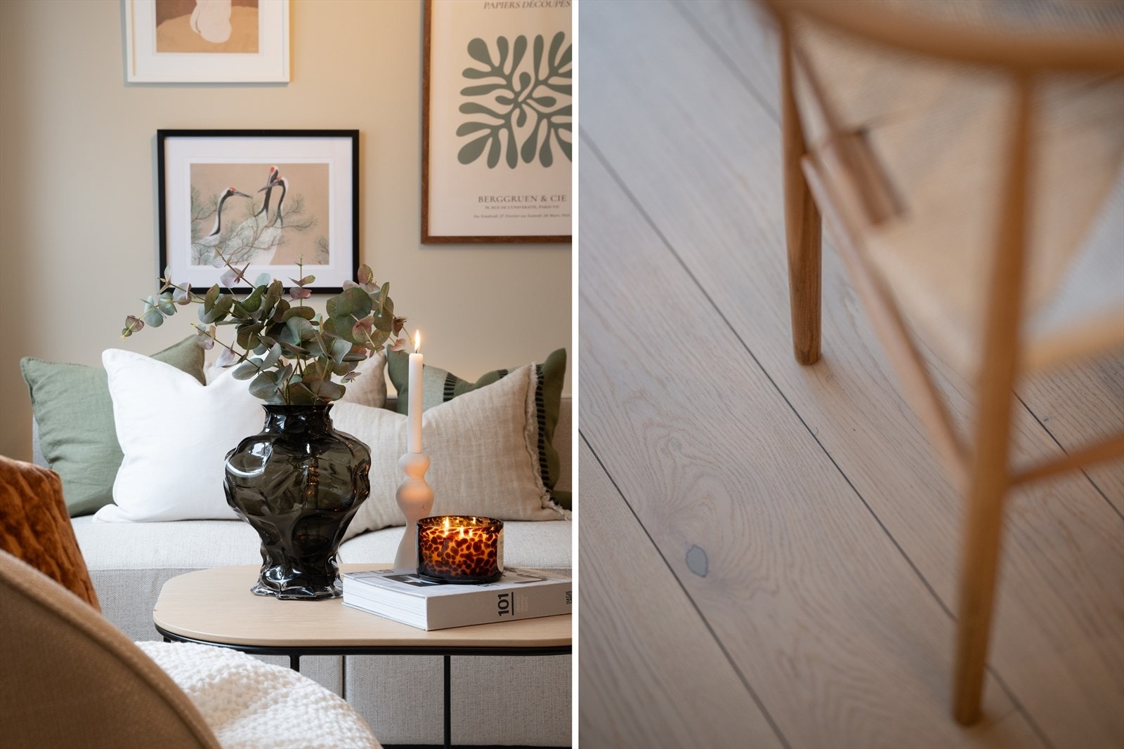 Overflatene ble også oppgradert i 2018, med smakfulle gulvflater bestående av moderne 1-stavs parkett, som harmonerer godt mot veggflatene som er malt opp i en delikat sandtone Galleribilde