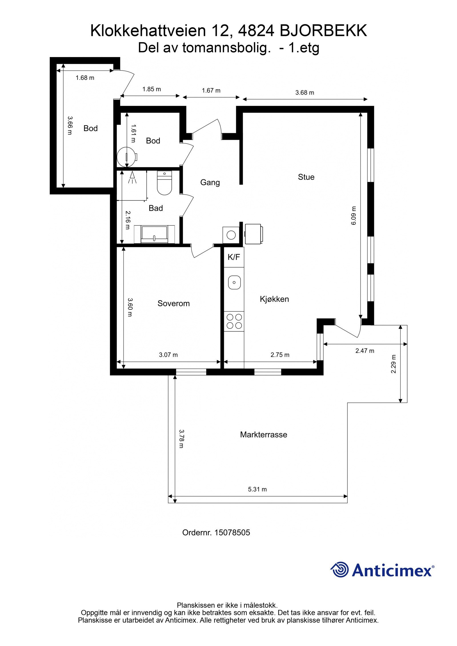 Plantegning 1.etg. Galleribilde