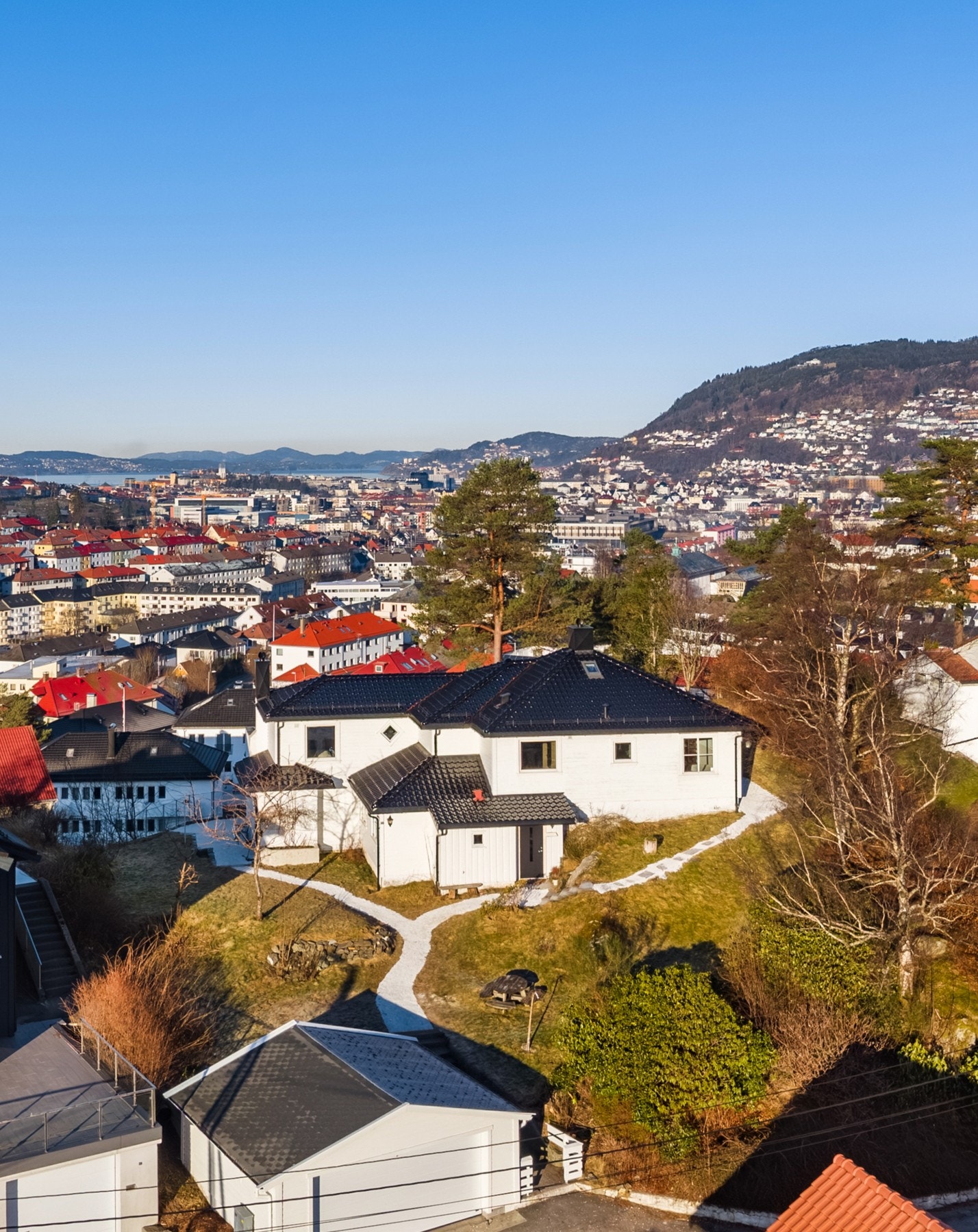 Hus og garasje. Galleribilde