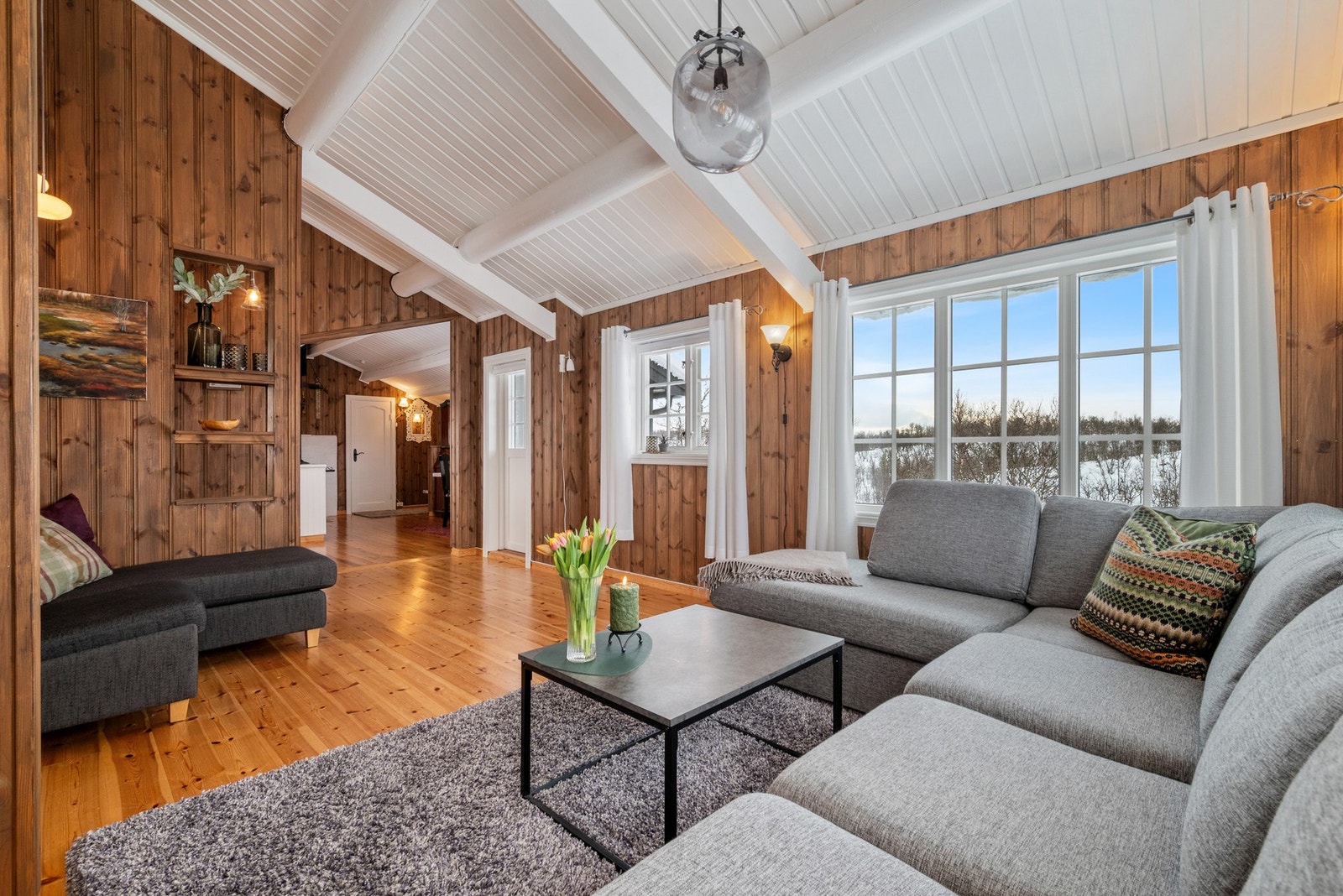 Stua og to av soverommene har sin plass i påbygget fra 2007. Galleribilde