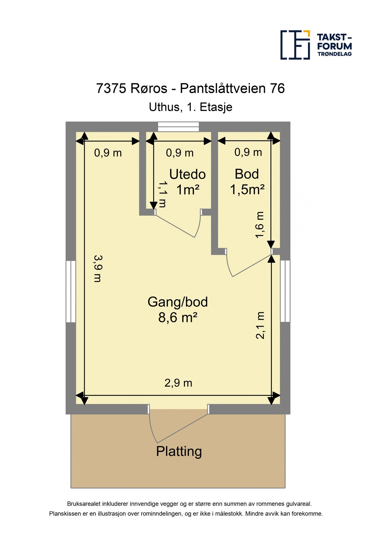 Plantegning uthus. Galleribilde