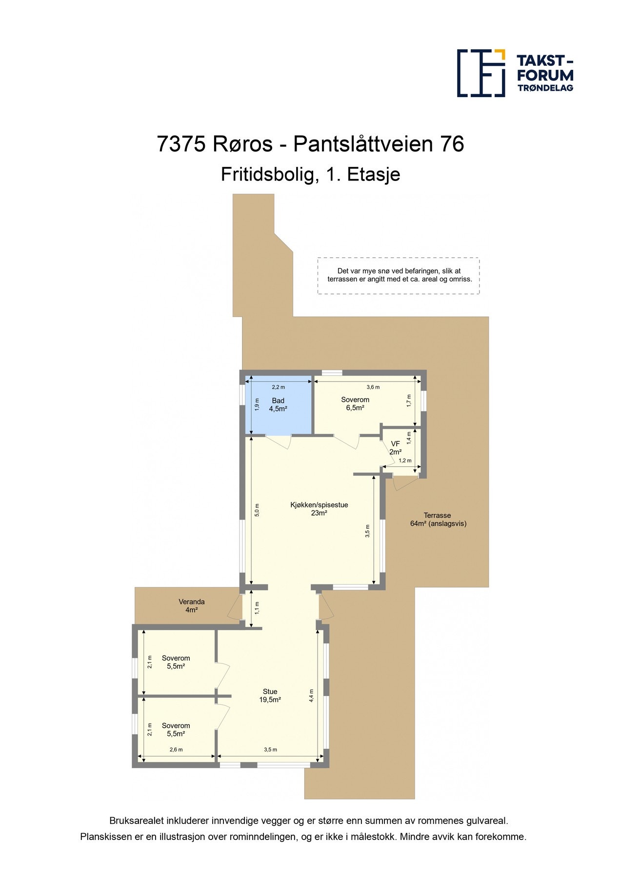 Plantegning fritidsbolig. Galleribilde
