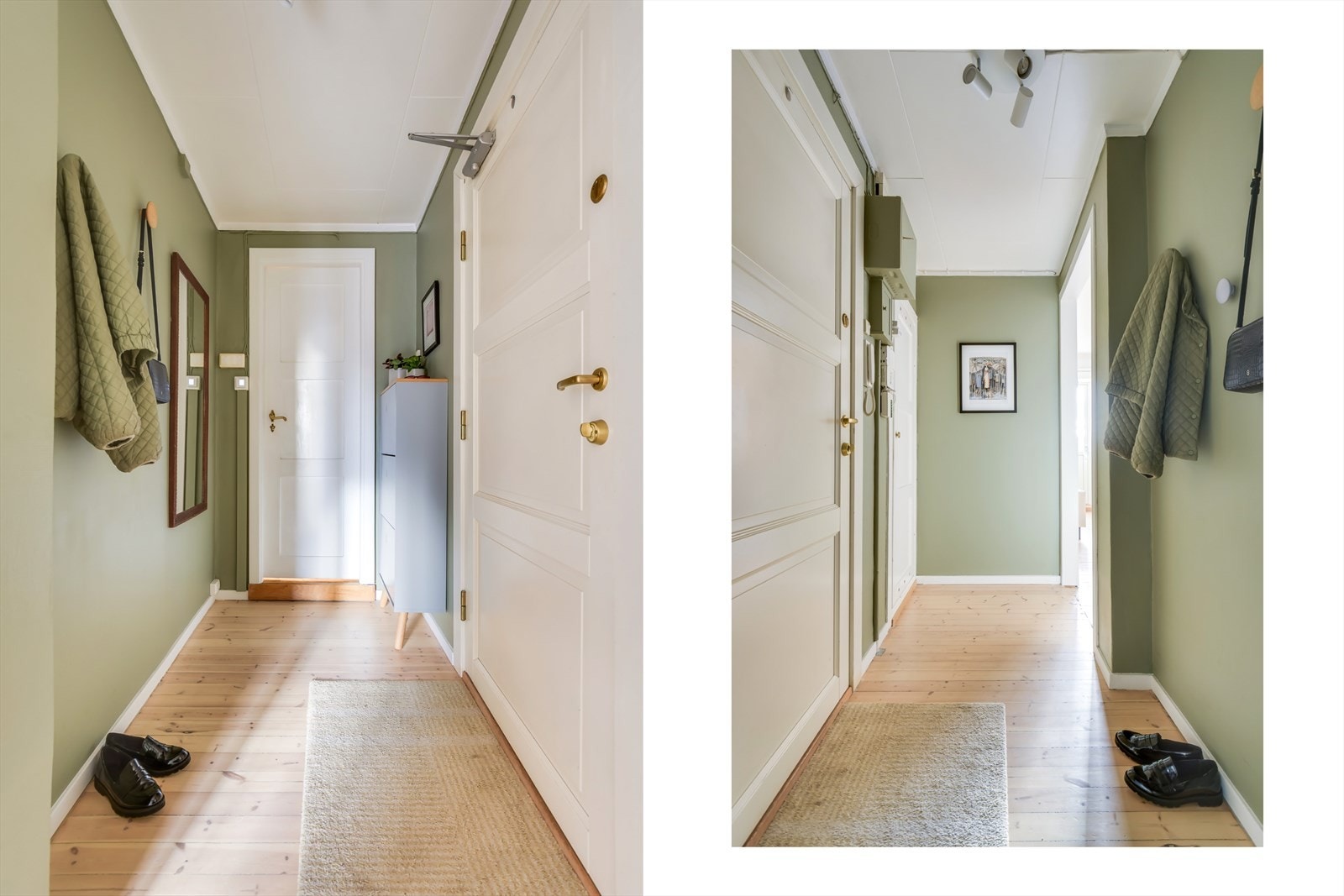 Leiligheten har en romslig entré med plass til ytterklær og sko. Galleribilde