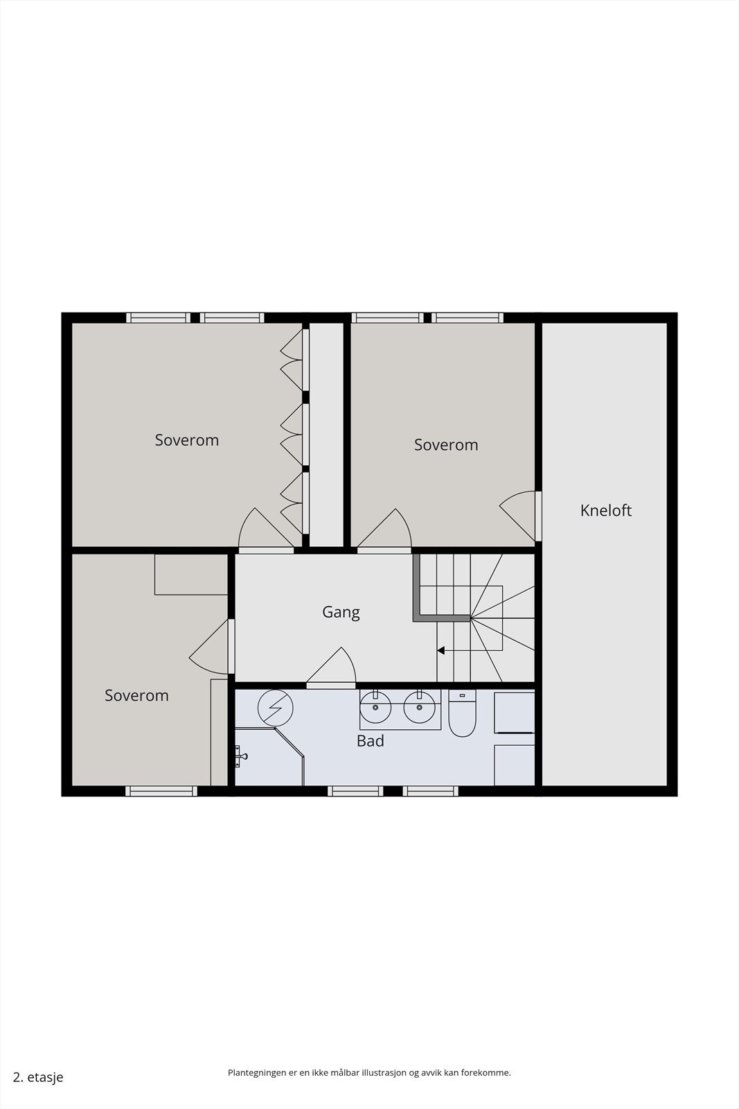 Plantegning av 2. etasje. Galleribilde