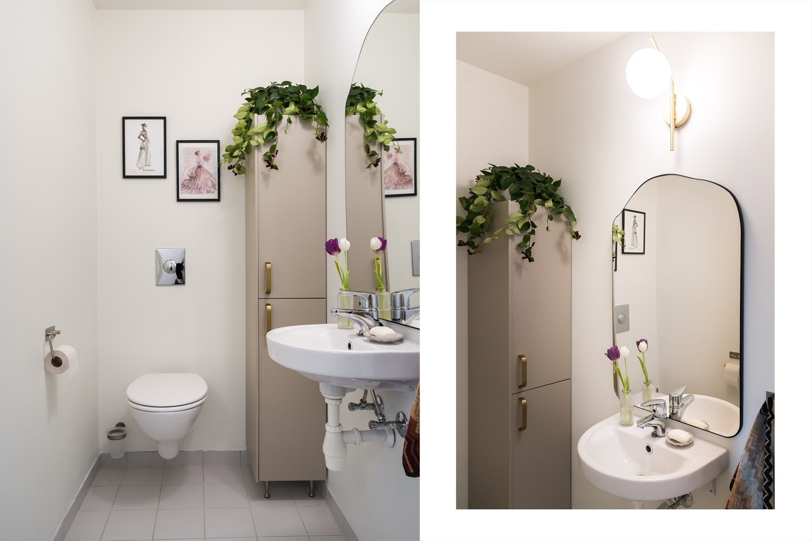 Leiligheten har et praktisk, separat toalettrom i tilknytning til gangen. Galleribilde