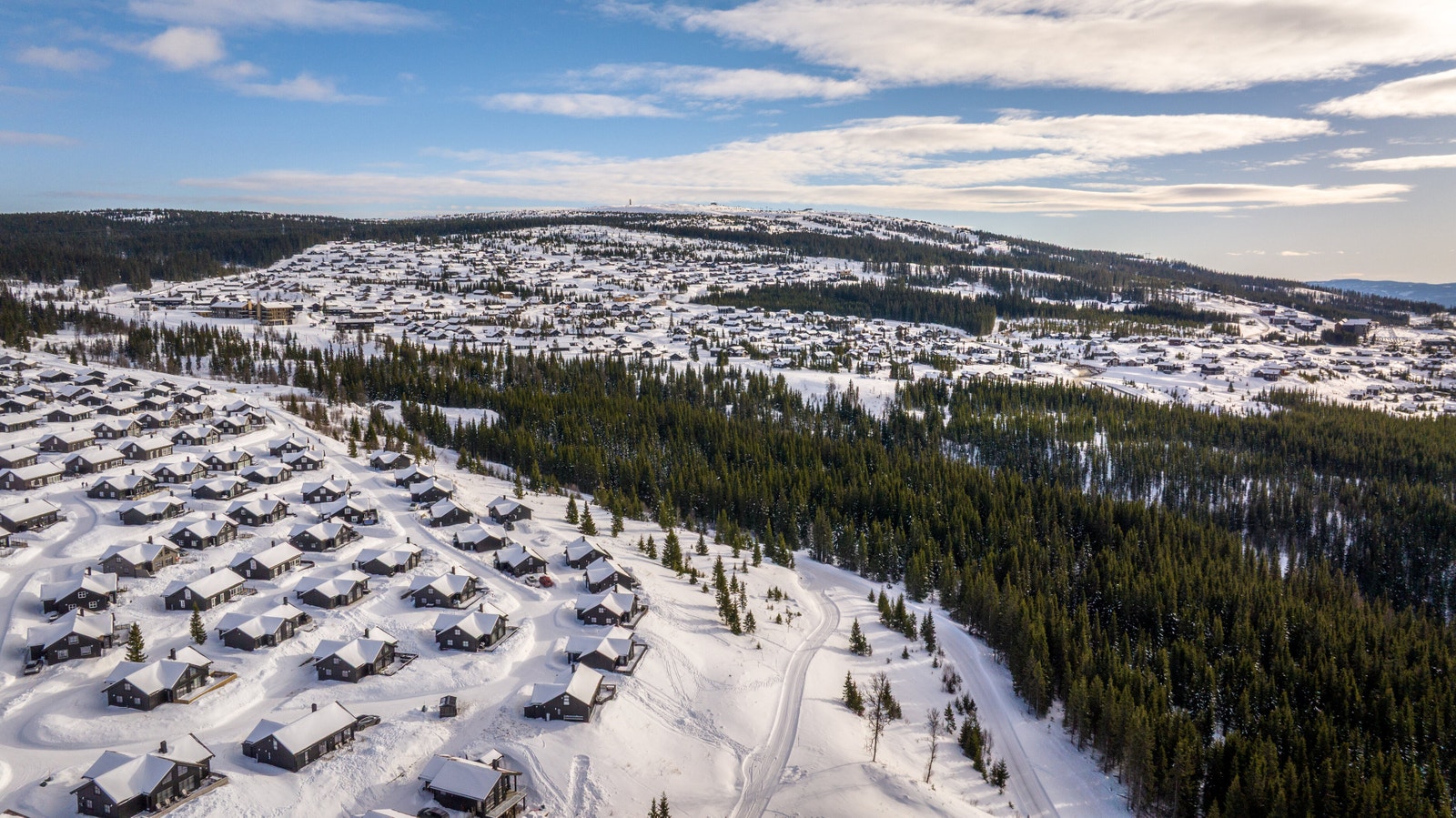 Utsikt mot alpinbakken i Hafjell Galleribilde