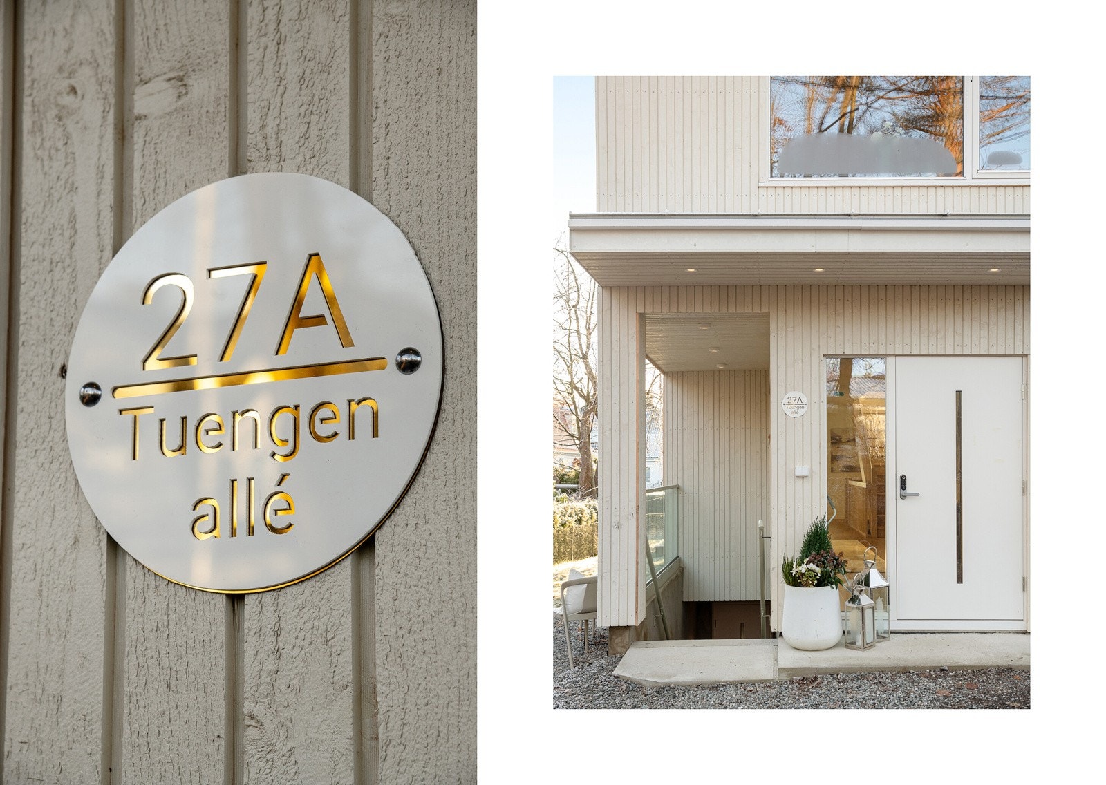 Boligen har et pent og stilrent inngangsparti som gir et godt førsteinntrykk. Galleribilde