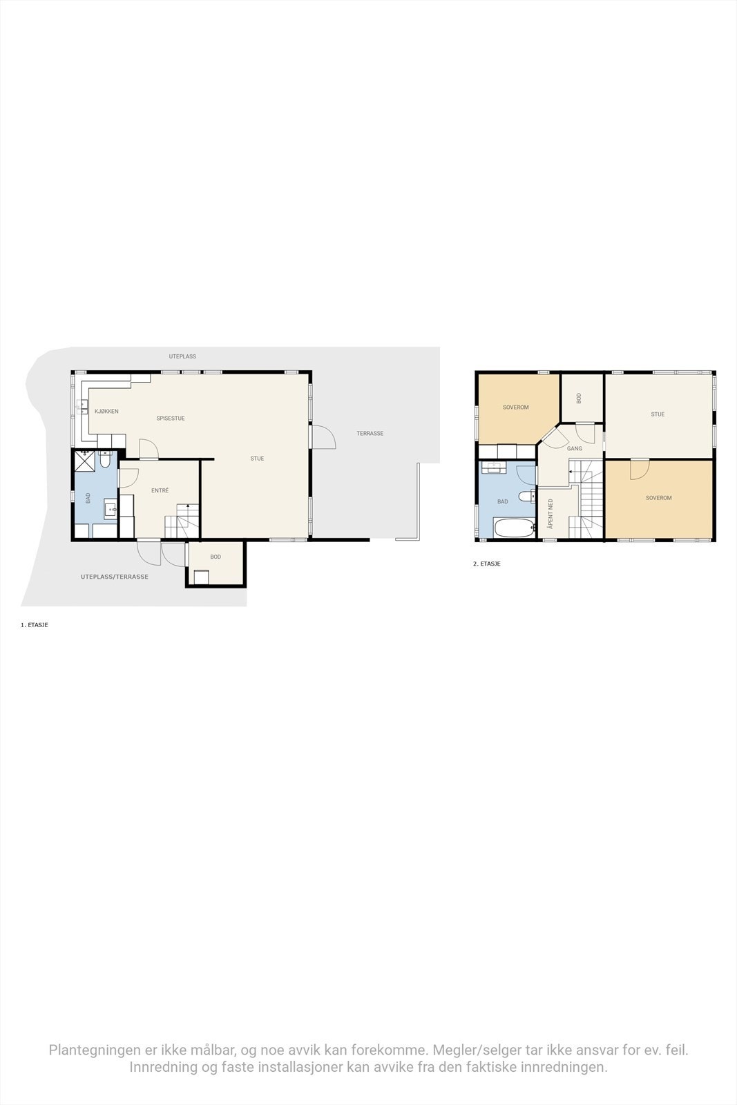 Plantegning, begge etasjer. Galleribilde