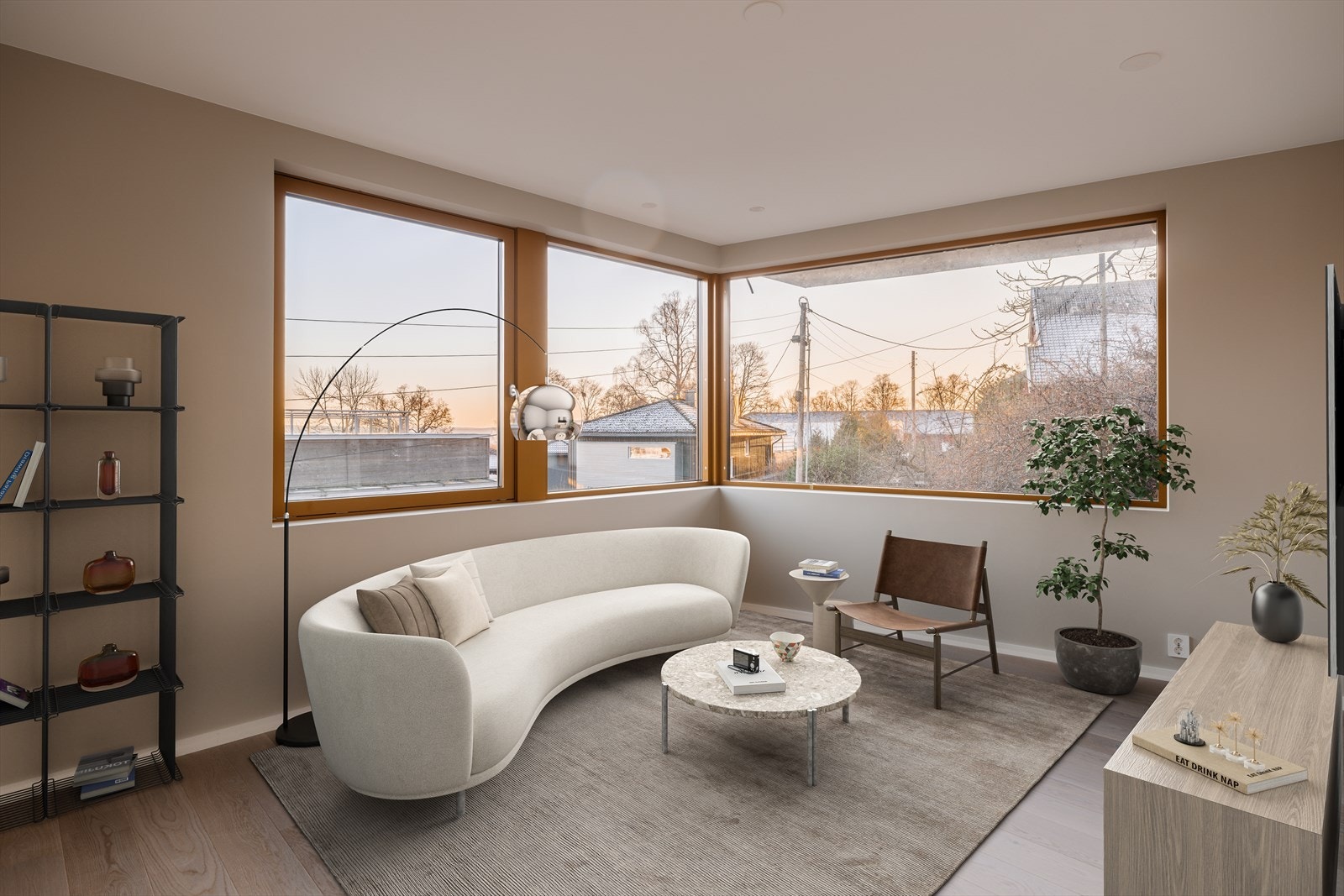 I mellometasjen er det stort gjesterom, eller TV-stue (AI generert) Galleribilde