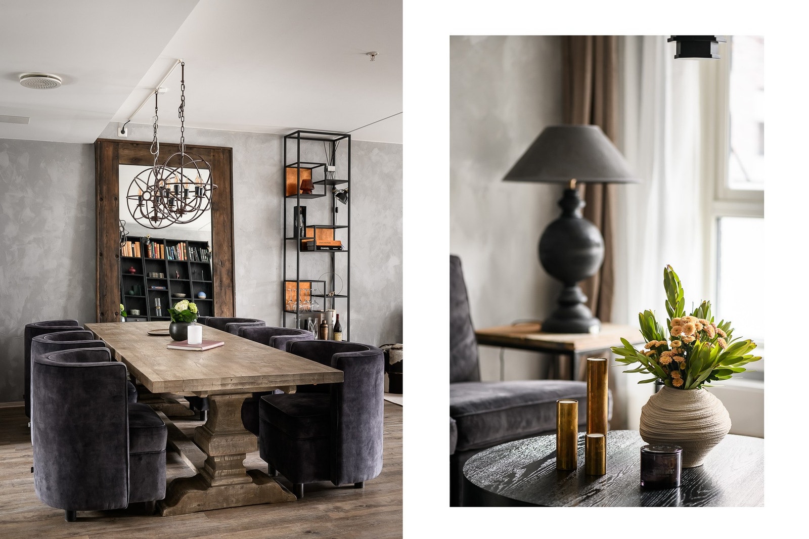 Stuen samler boligens soner og fungerer som et naturlig midtpunkt. Galleribilde