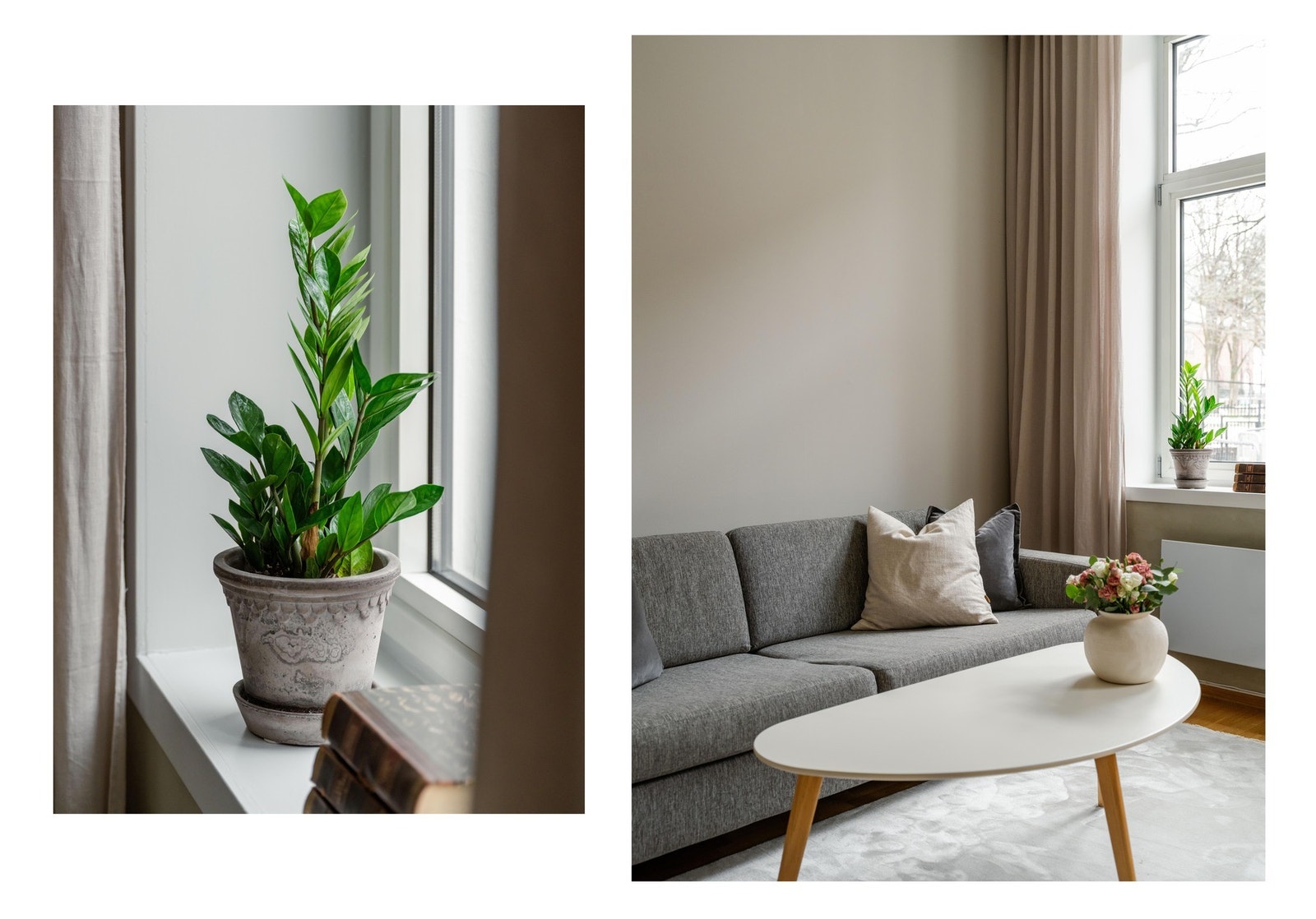 Flere overflater er nylig malt i lyse, moderne fargetoner. Galleribilde