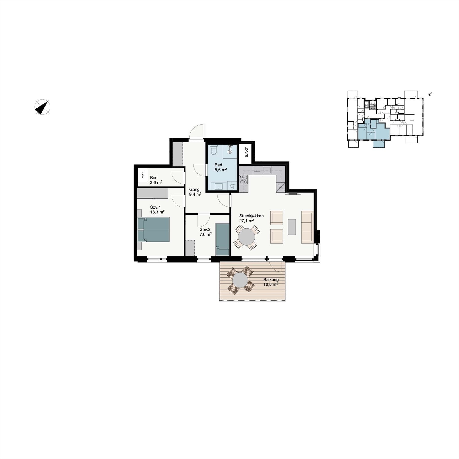 Plantegning leil 503 Galleribilde