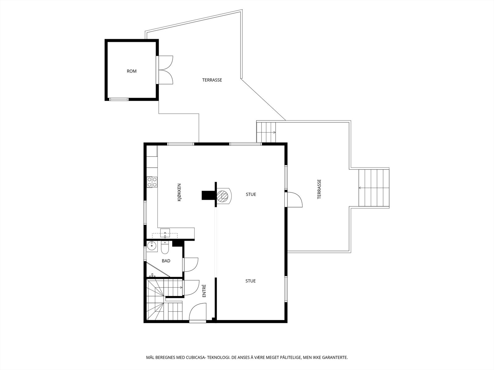 Veiledende skisse av første etasje og tilknyttede utearealer. Galleribilde