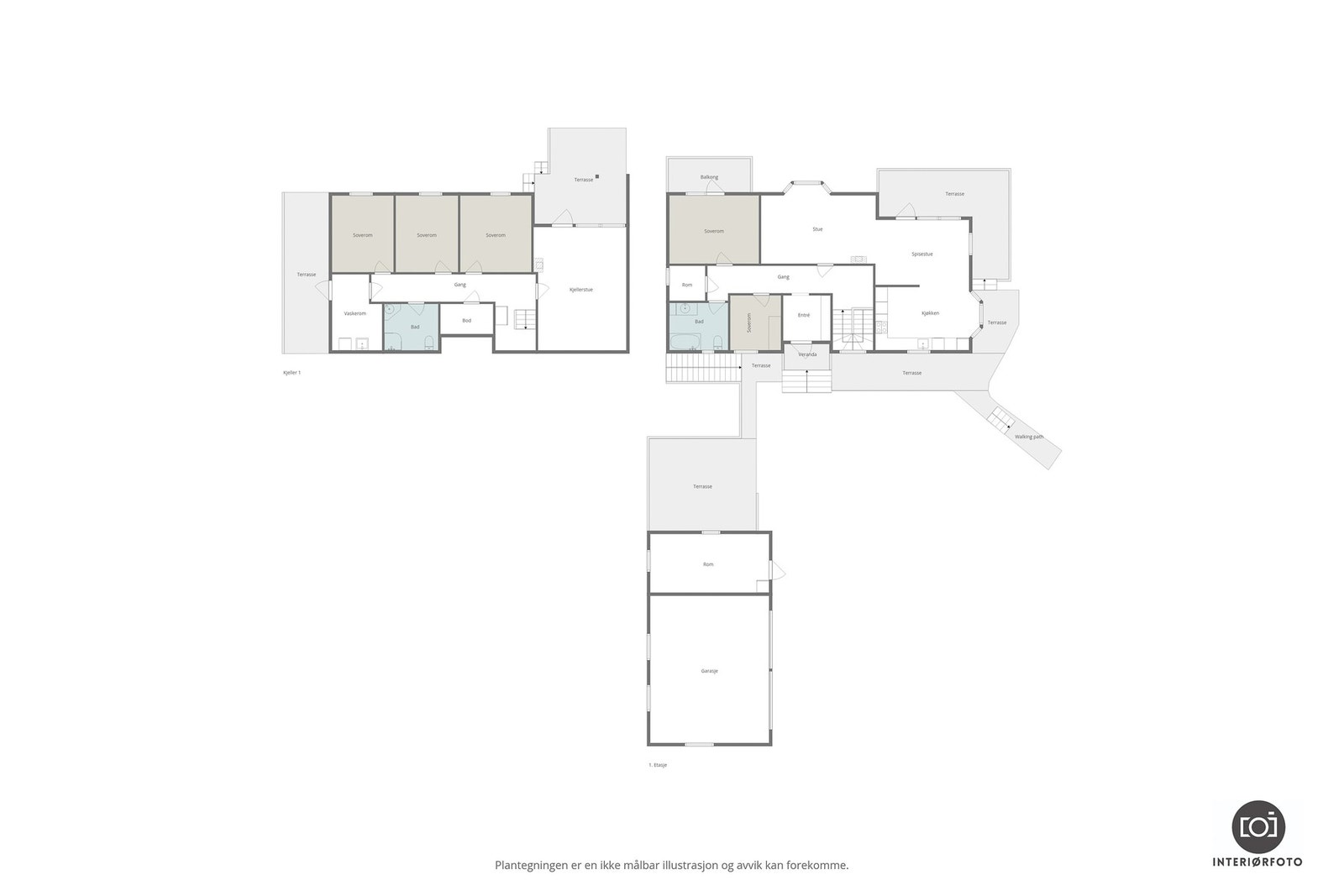 Plantegning alle etasjer Galleribilde